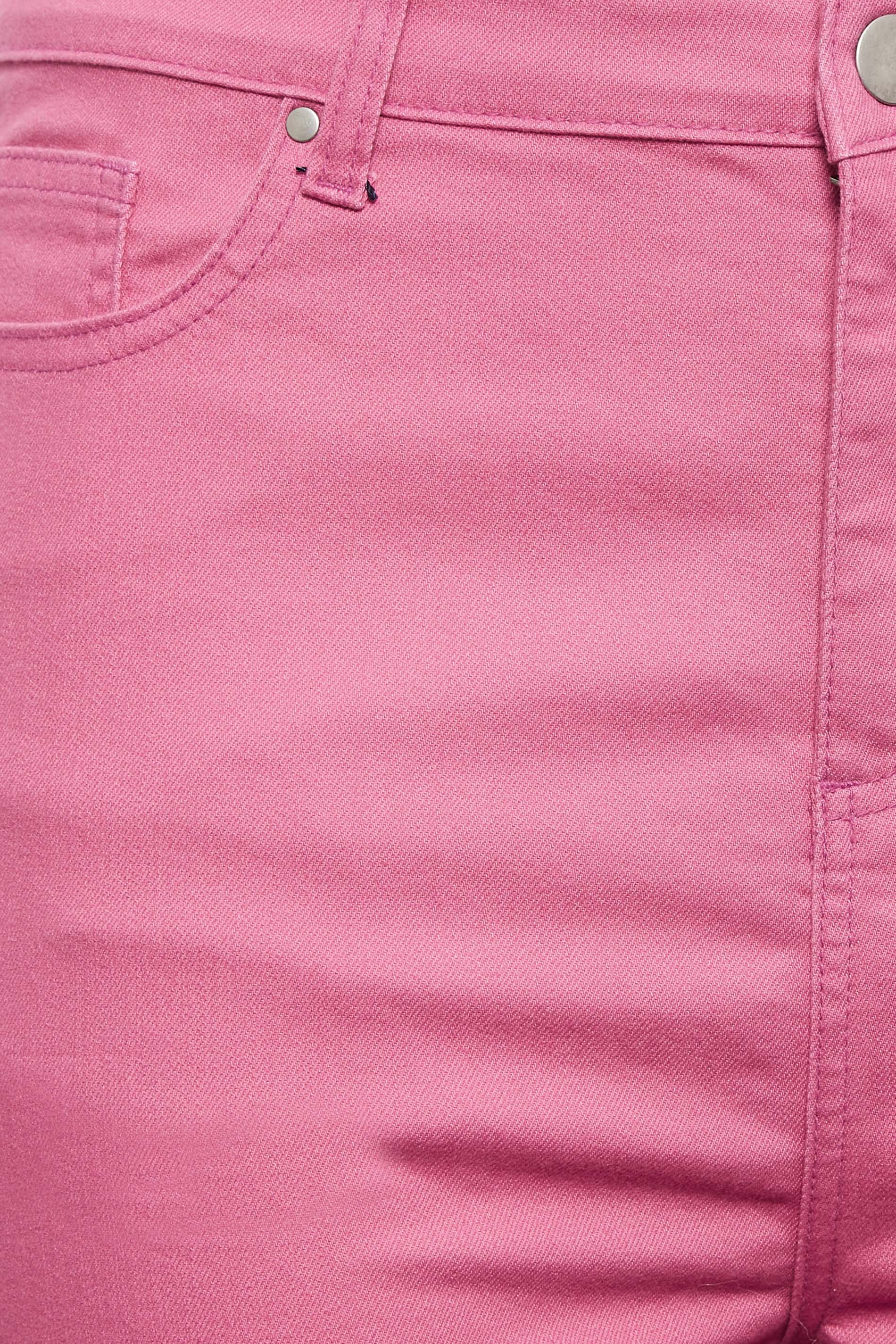 YOURS Plus Size Curve Hot Pink Stretch Cropped Jeans | Yours Clothing  3