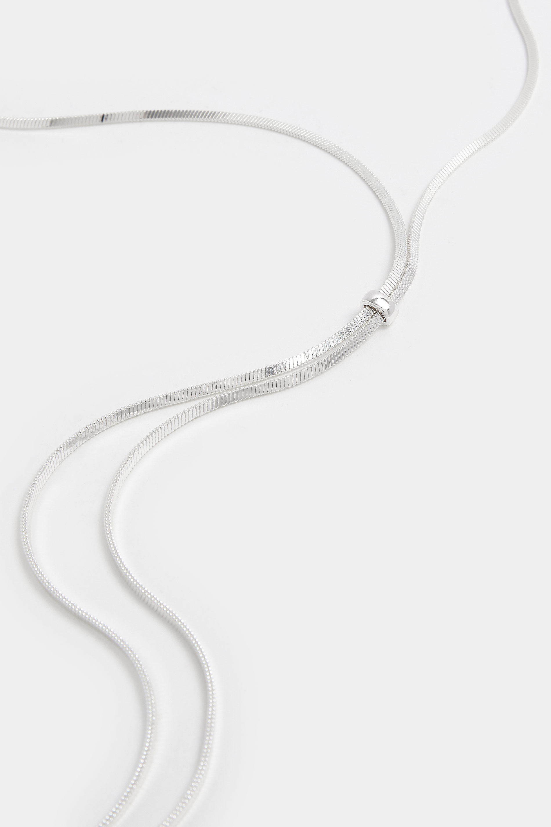 Silver Tone Long Classic Chain Necklace | Yours Clothing 2