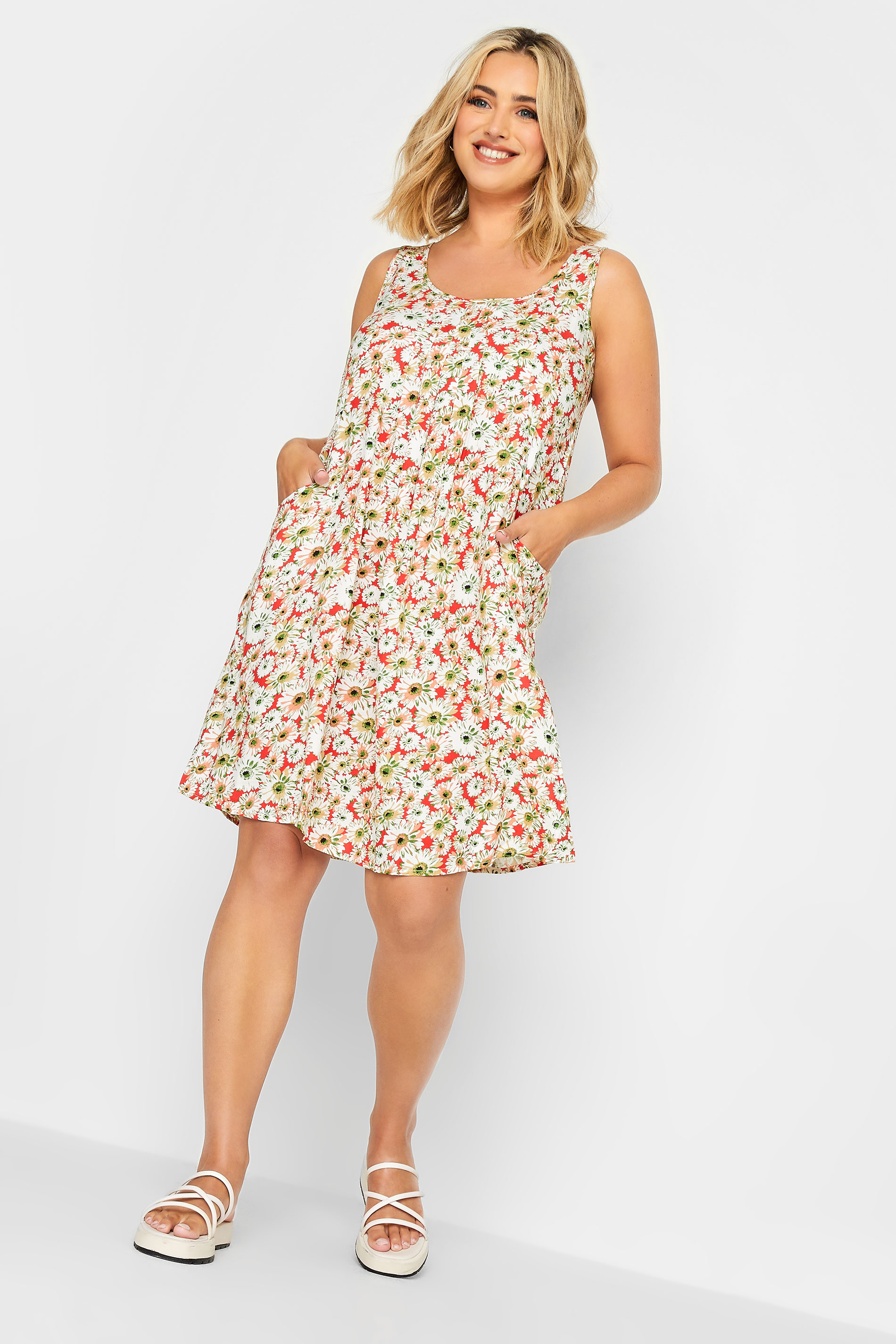 YOURS Plus Size Red Floral Print Pocket Dress | Yours Clothing 1