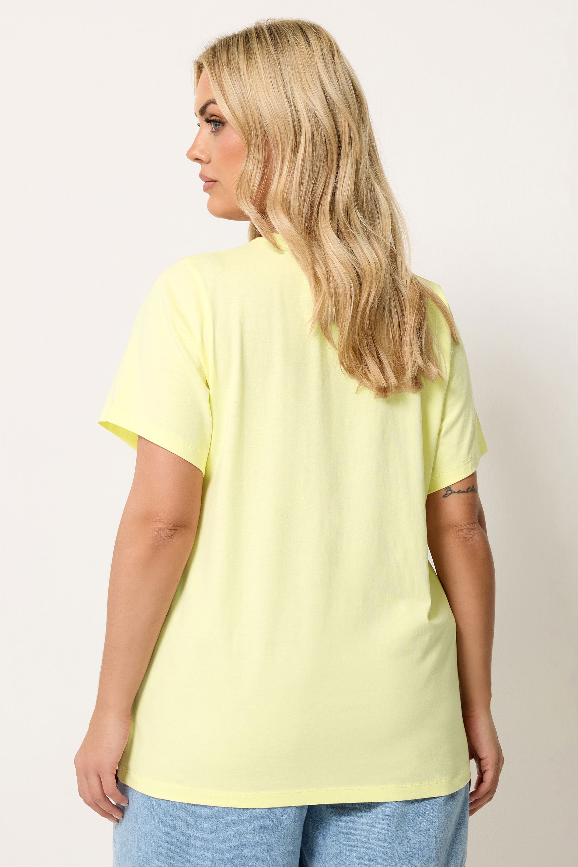 YOURS Plus Size Yellow Daisy Applique T-Shirt | Yours Clothing 2