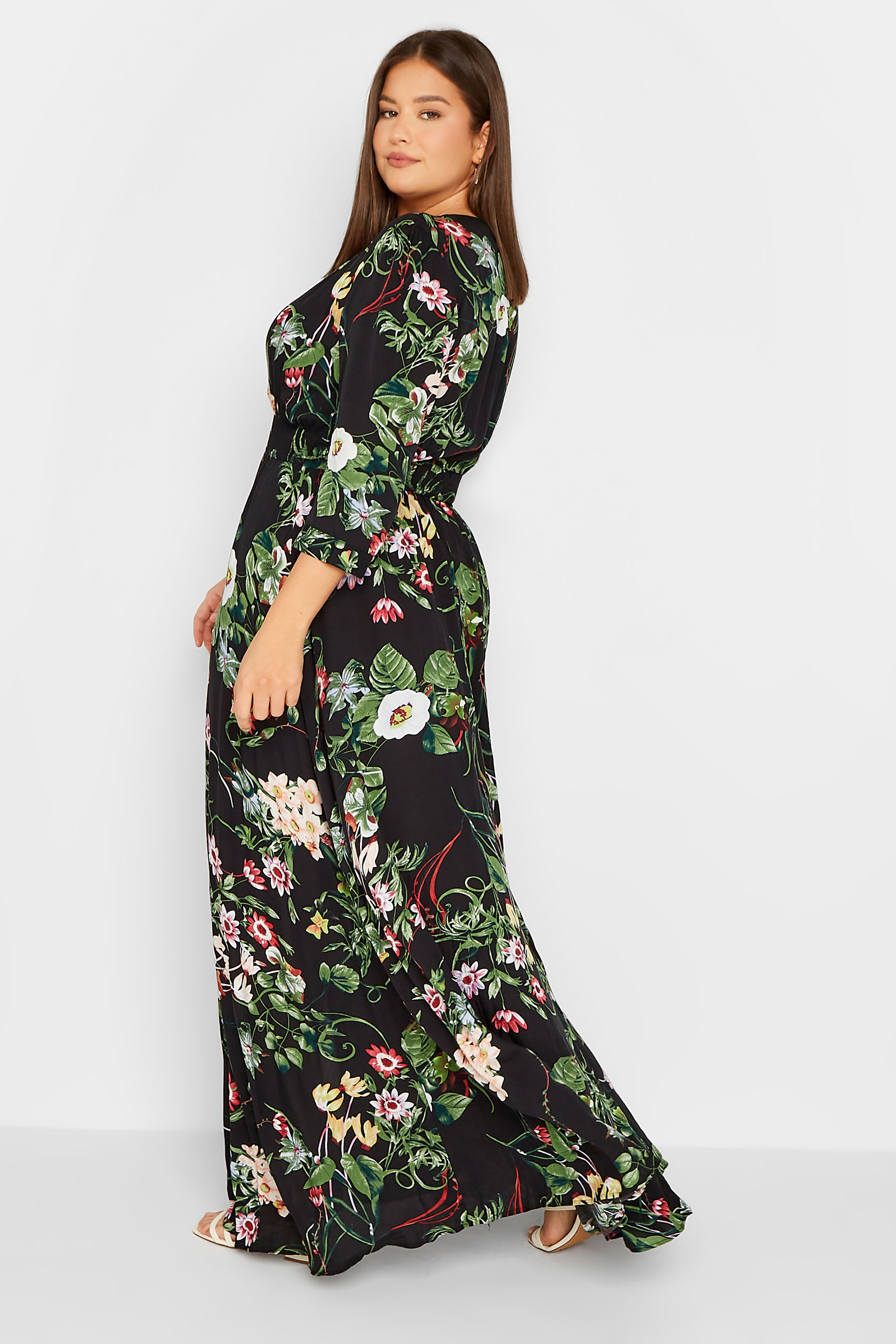 Tall Women's Black Tropical Print Maxi Dress | Long Tall Sally  3