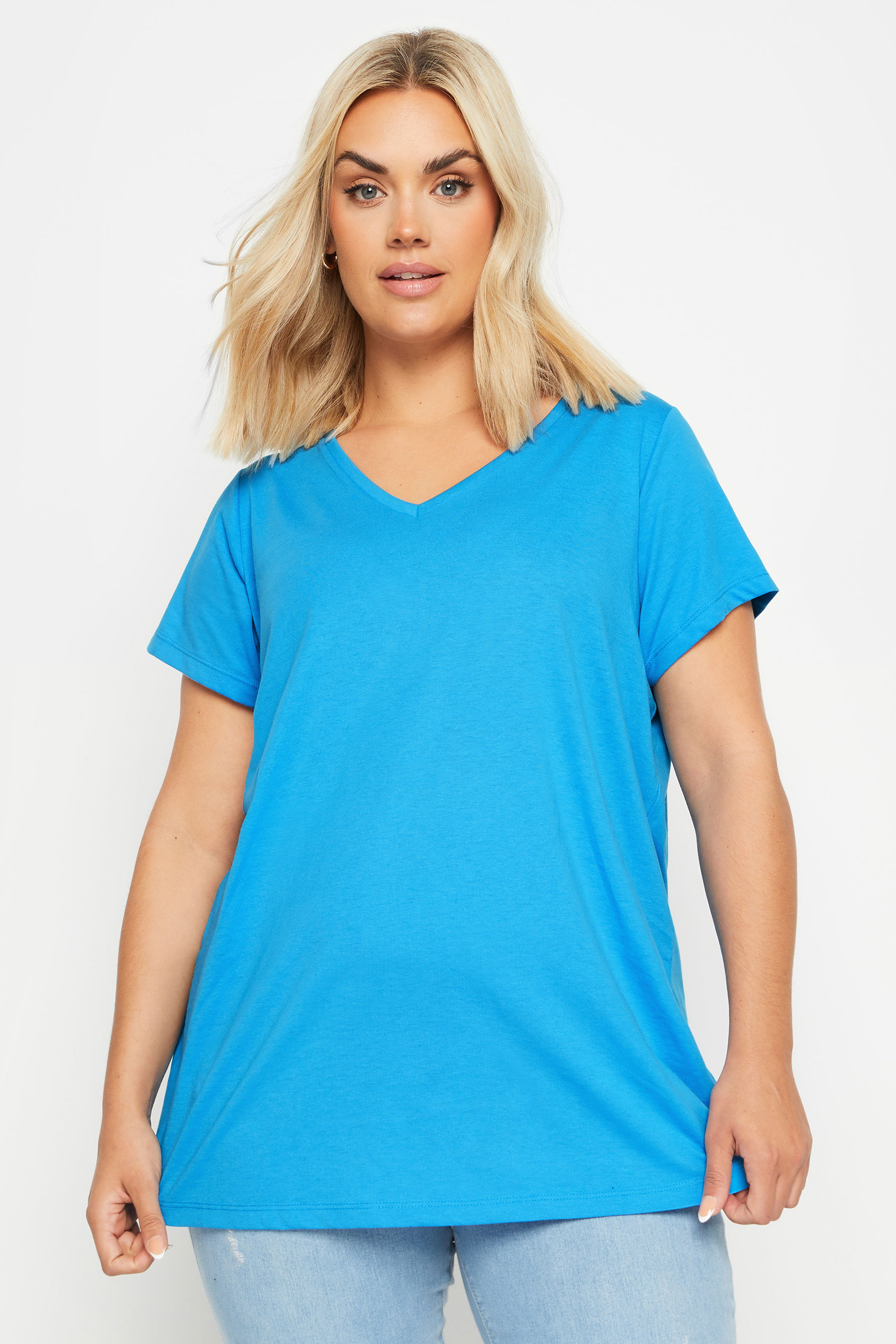 YOURS 3 PACK Plus Size Blue & Green T-Shirts | Yours Clothing 2