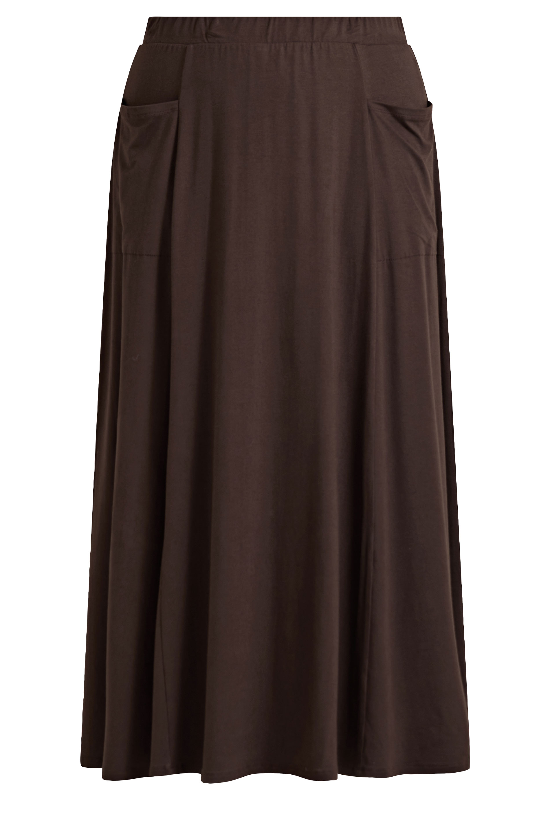 EVANS Plus Size Chocolate Brown Maxi Skirt | Evans  5