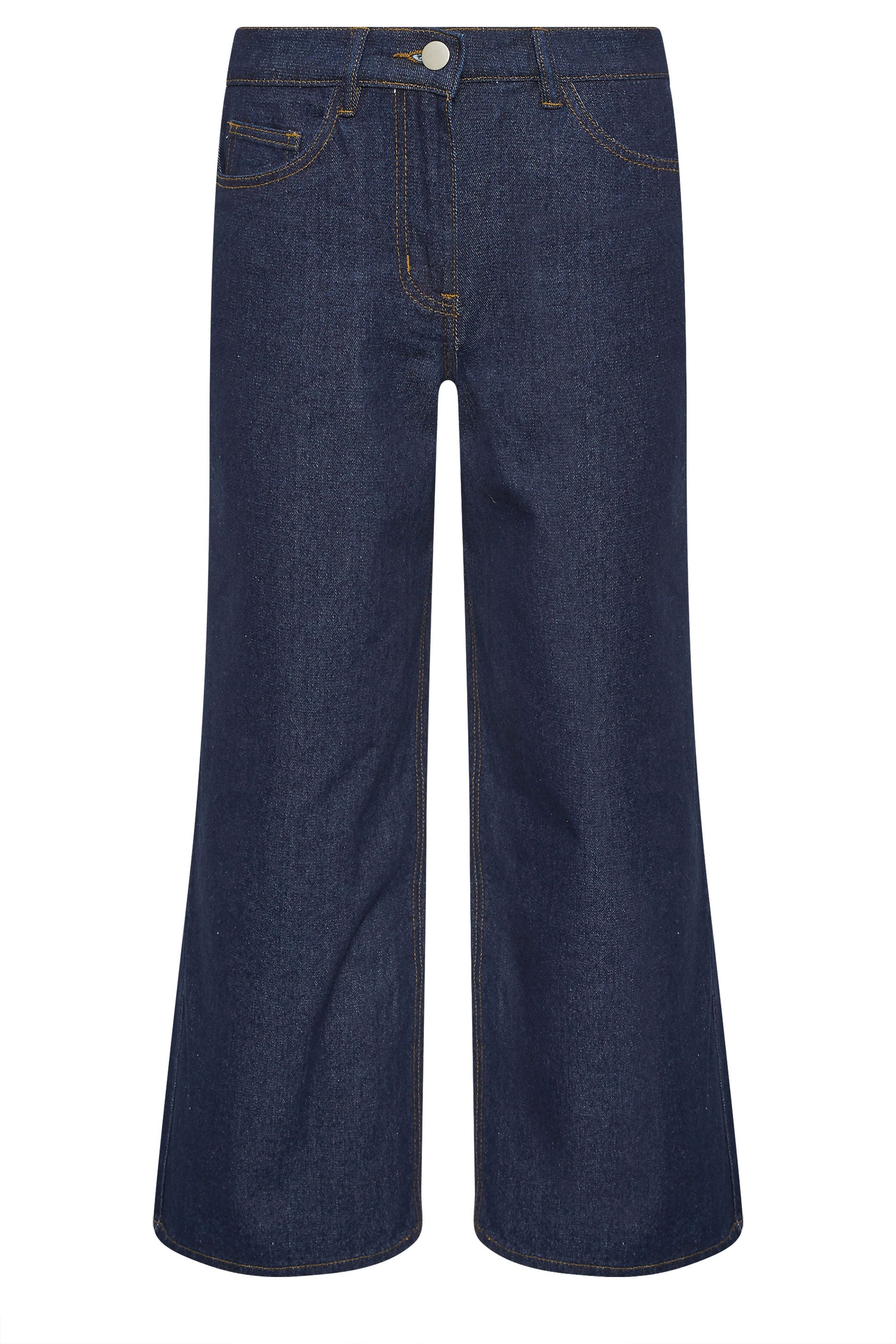 PixieGirl Petite Women's Indigo Blue Elasticated Cotton Wide Leg Jeans | PixieGirl 5