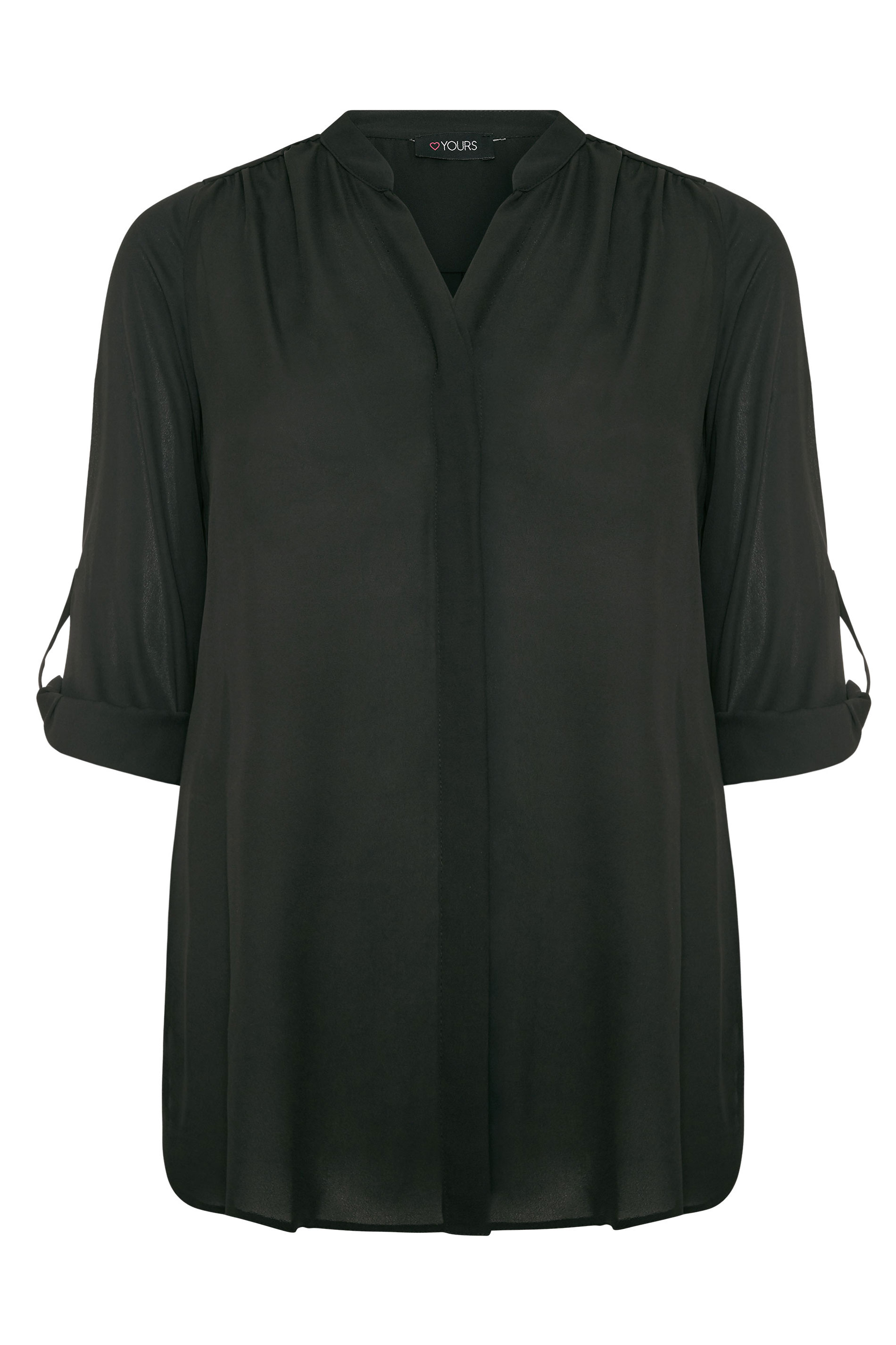 Black Pleated Chiffon Blouse | Yours Clothing