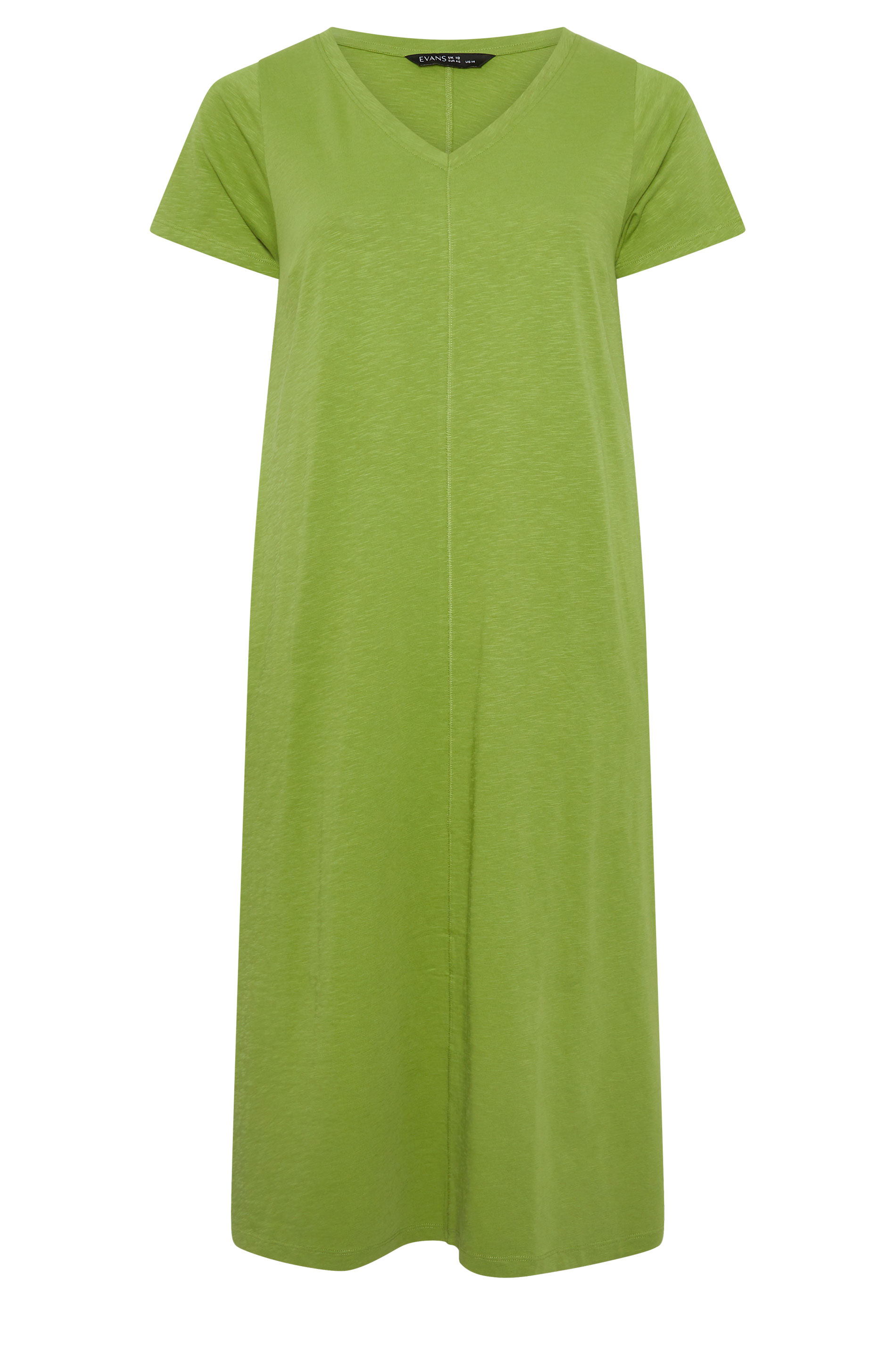 EVANS Plus Size 2 Pack Green & Navy Blue Cotton Dresses | Evans 9