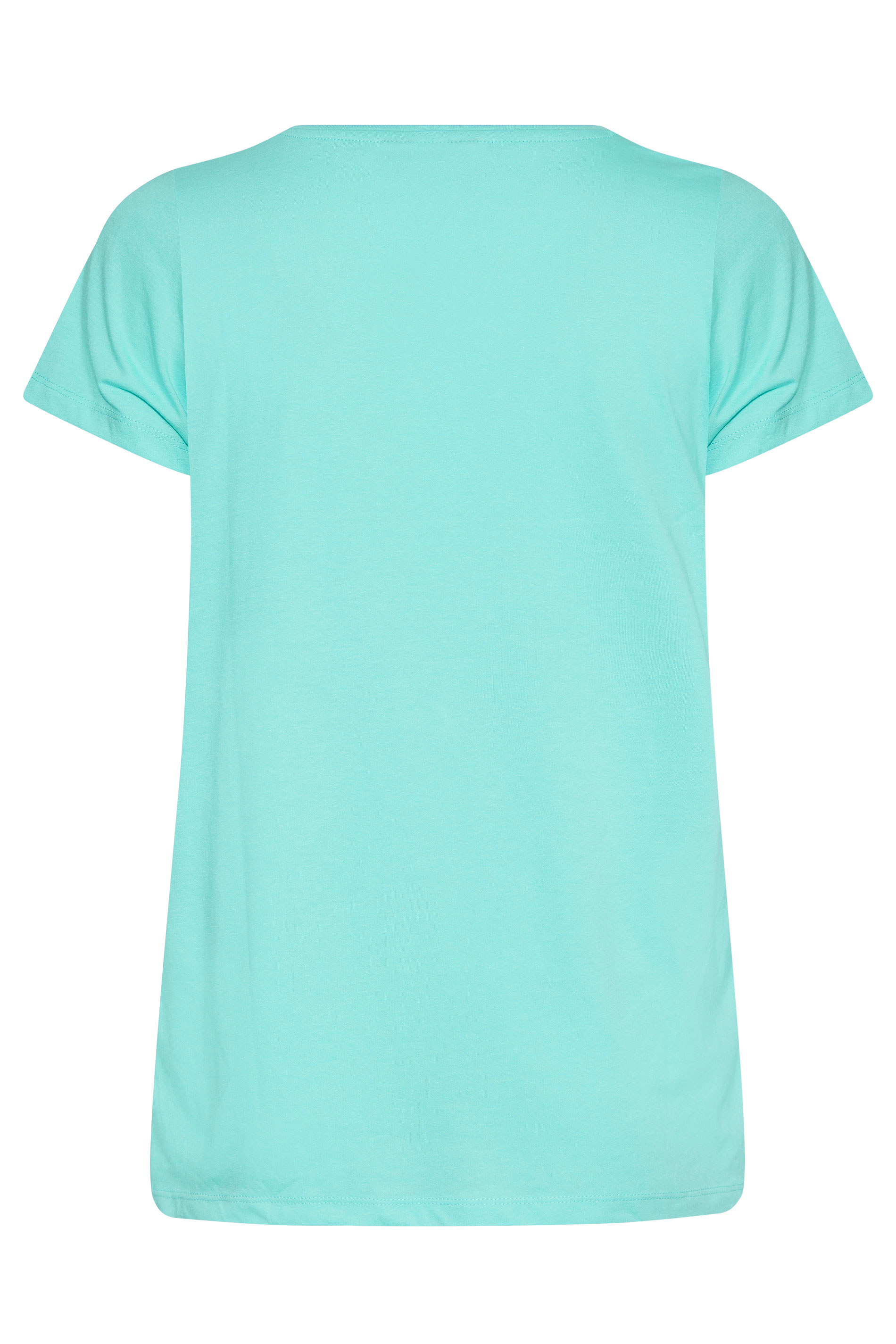 Grande taille  Tops Grande taille  T-Shirts Basiques & Débardeurs | T-Shirt Bleu Clair en Jersey - BK83023