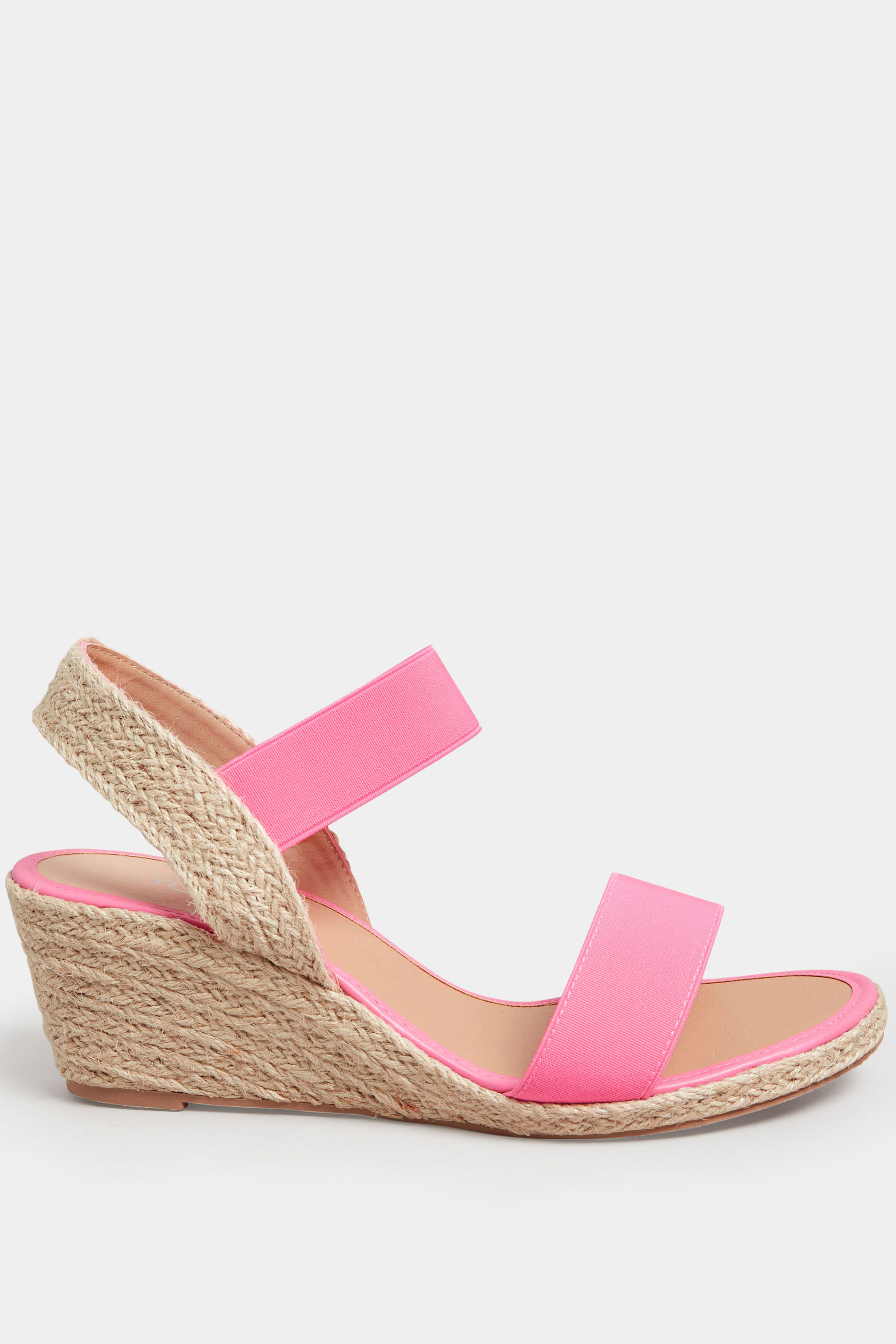 Pink Espadrille Wedges In Wide E Fit & Extra Wide EEE Fit | Yours Clothing  3