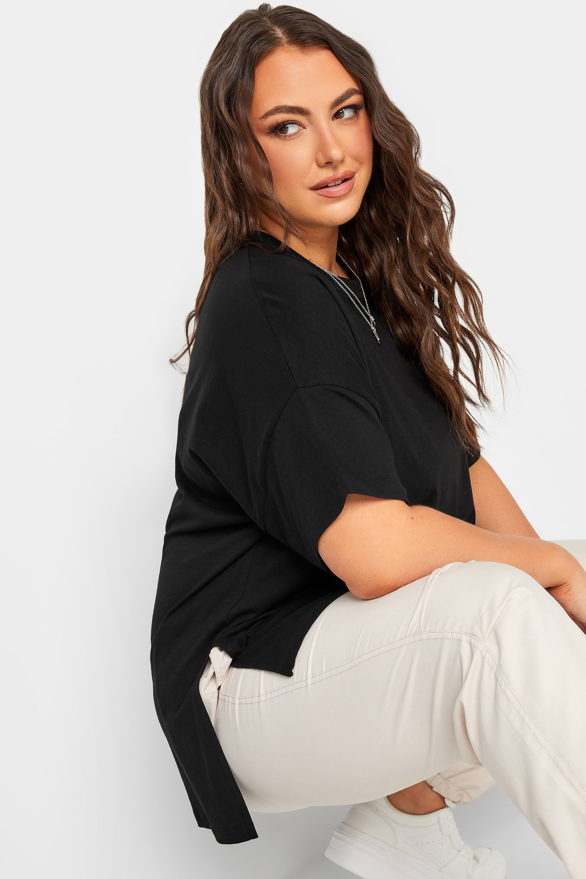 Missguided Plus Size Black Oversized T Shirt And Leggings Co Ord