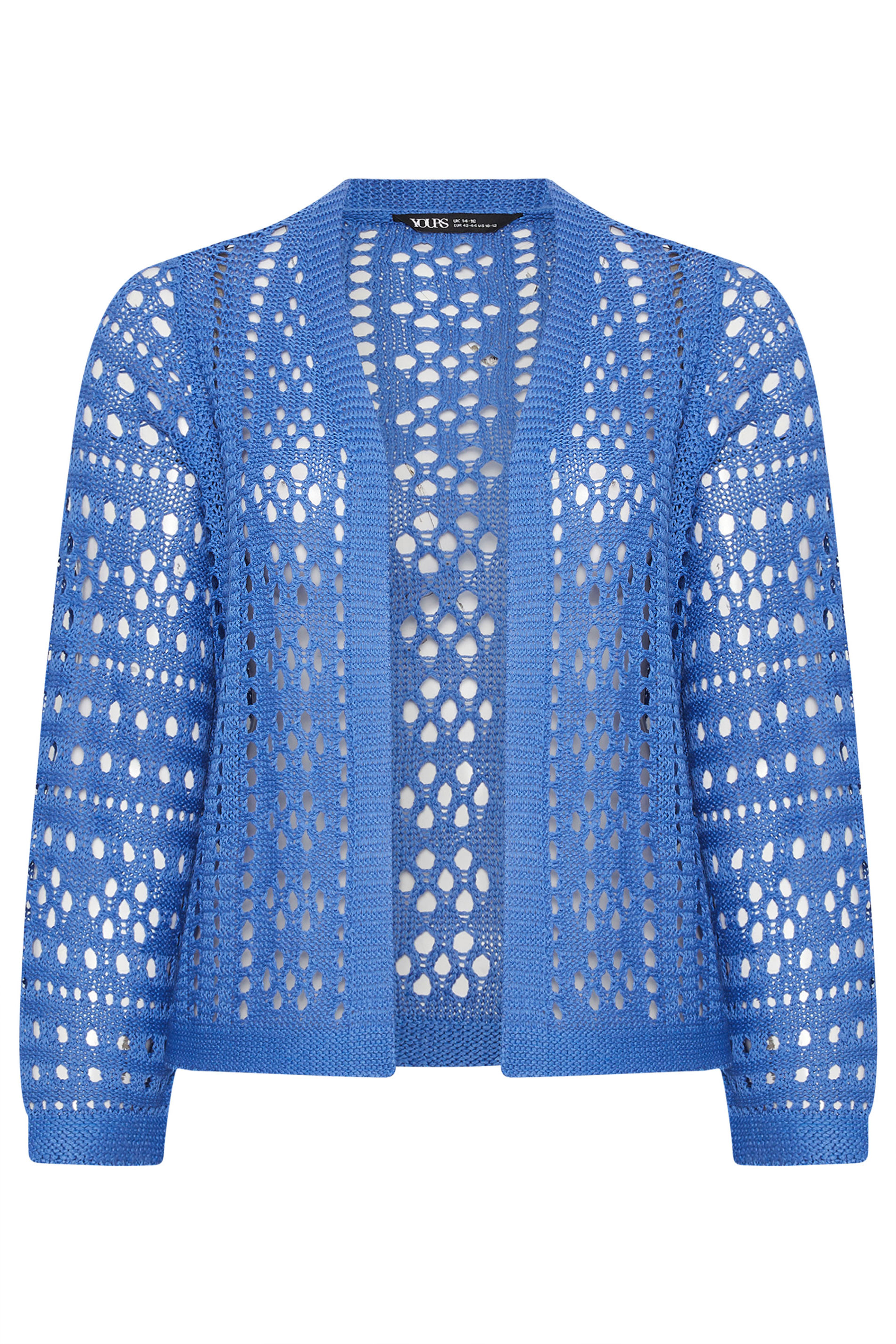 YOURS Plus Size Blue Chunky Knit Cardigan | Yours Clothing 5
