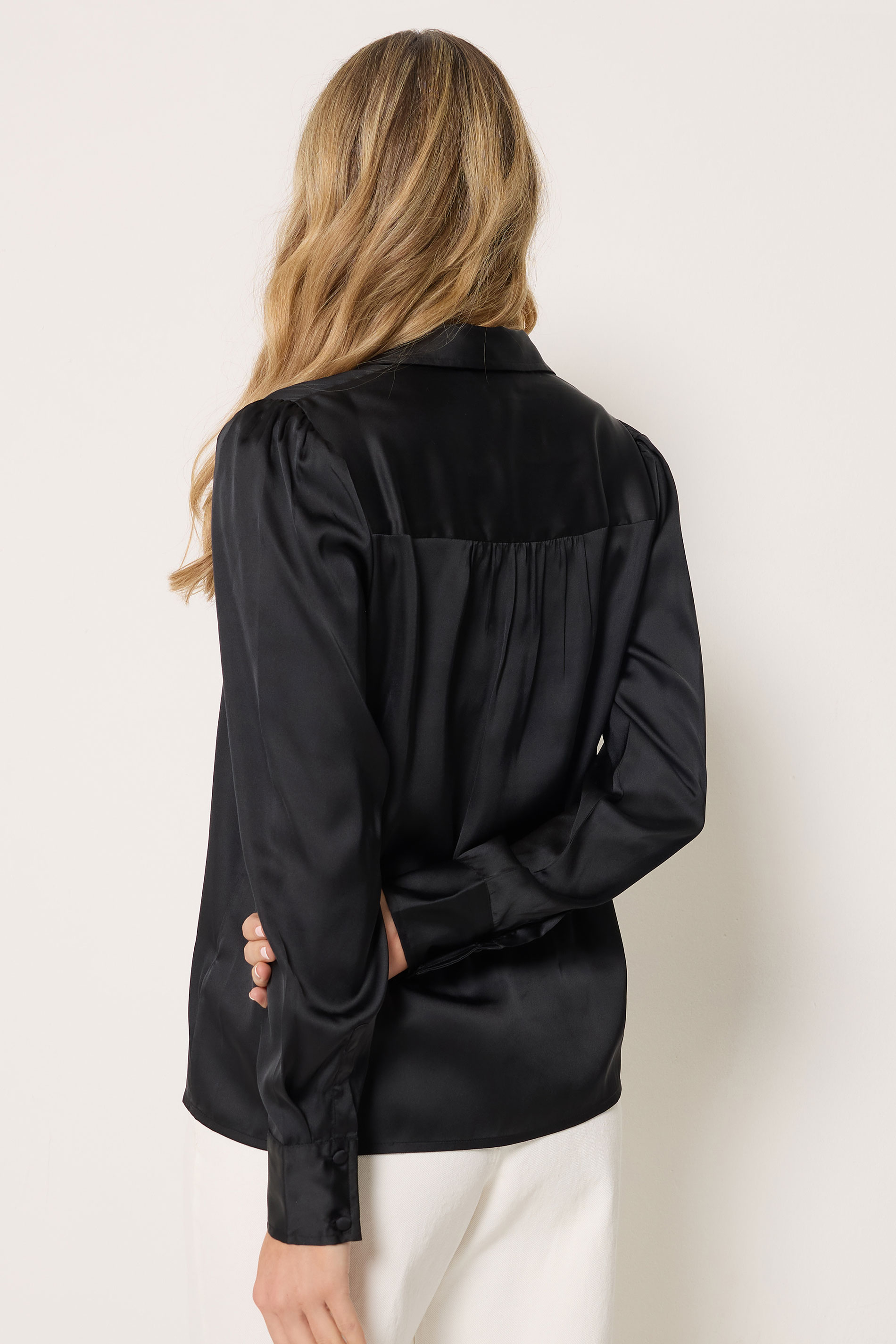 LTS Tall Women's Black Satin Collared Blouse | Long Tall Sally 4