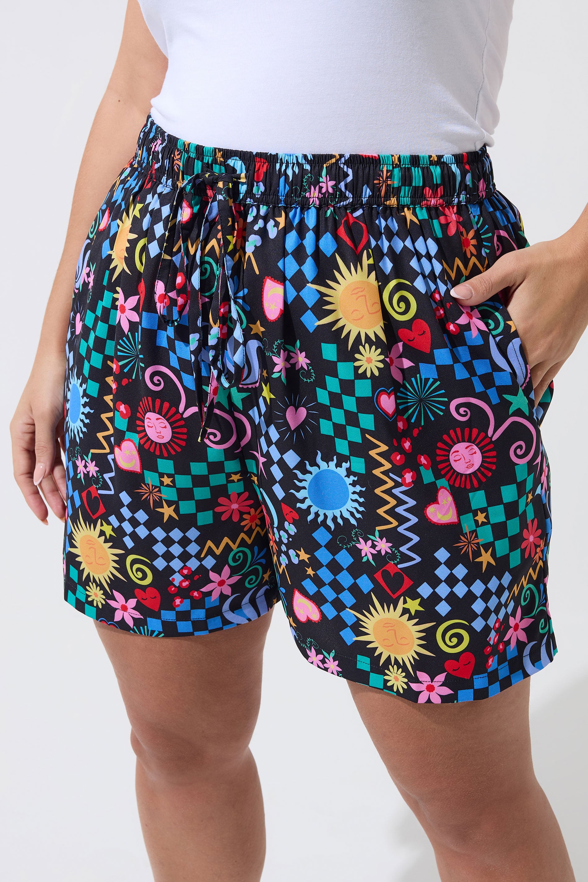 LIMITED COLLECTION Plus Size Black Mixed Print Shorts | Yours Clothing 4