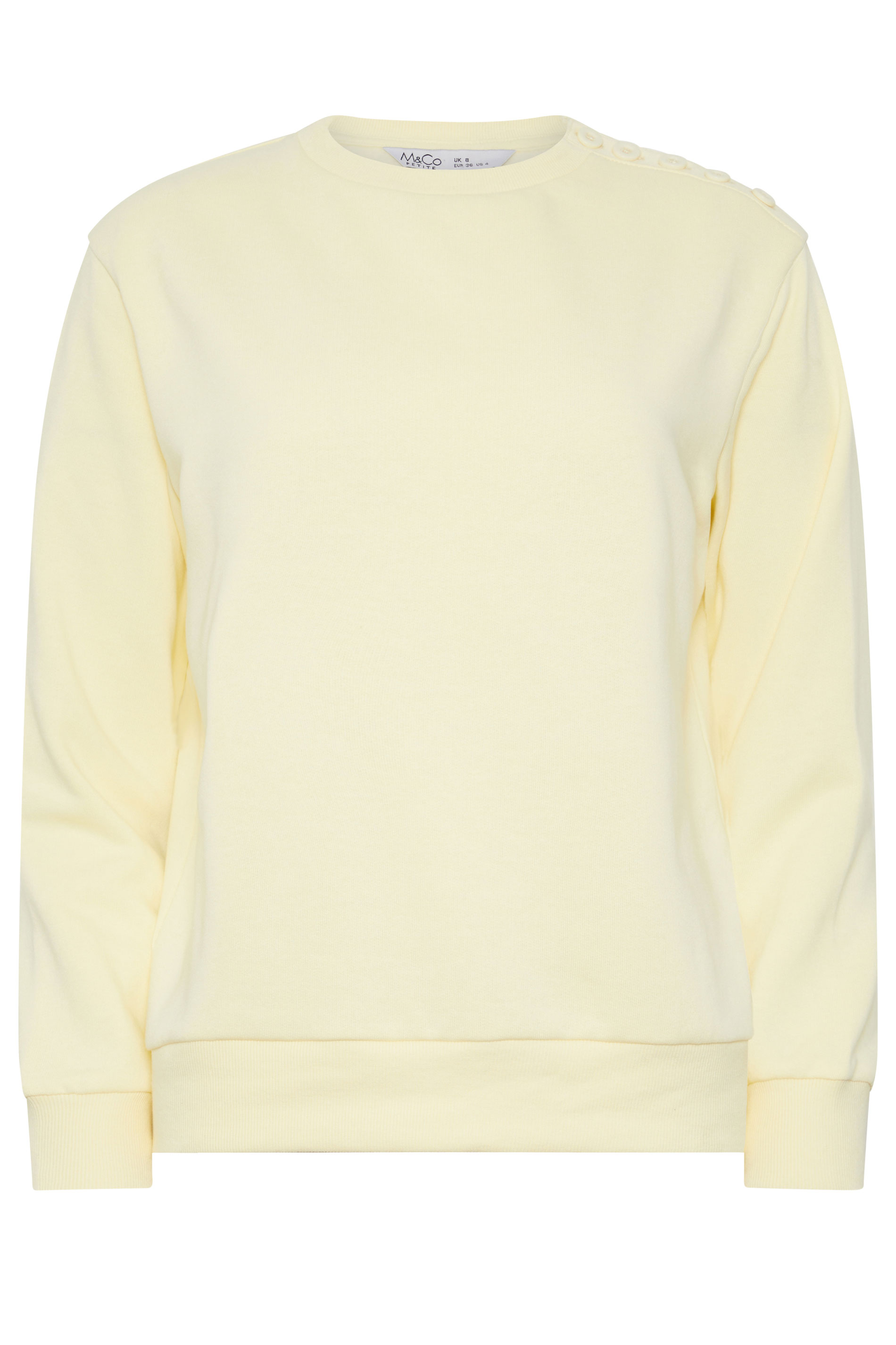 M&Co Petite Yellow Button Detail Sweatshirt | M&Co 5