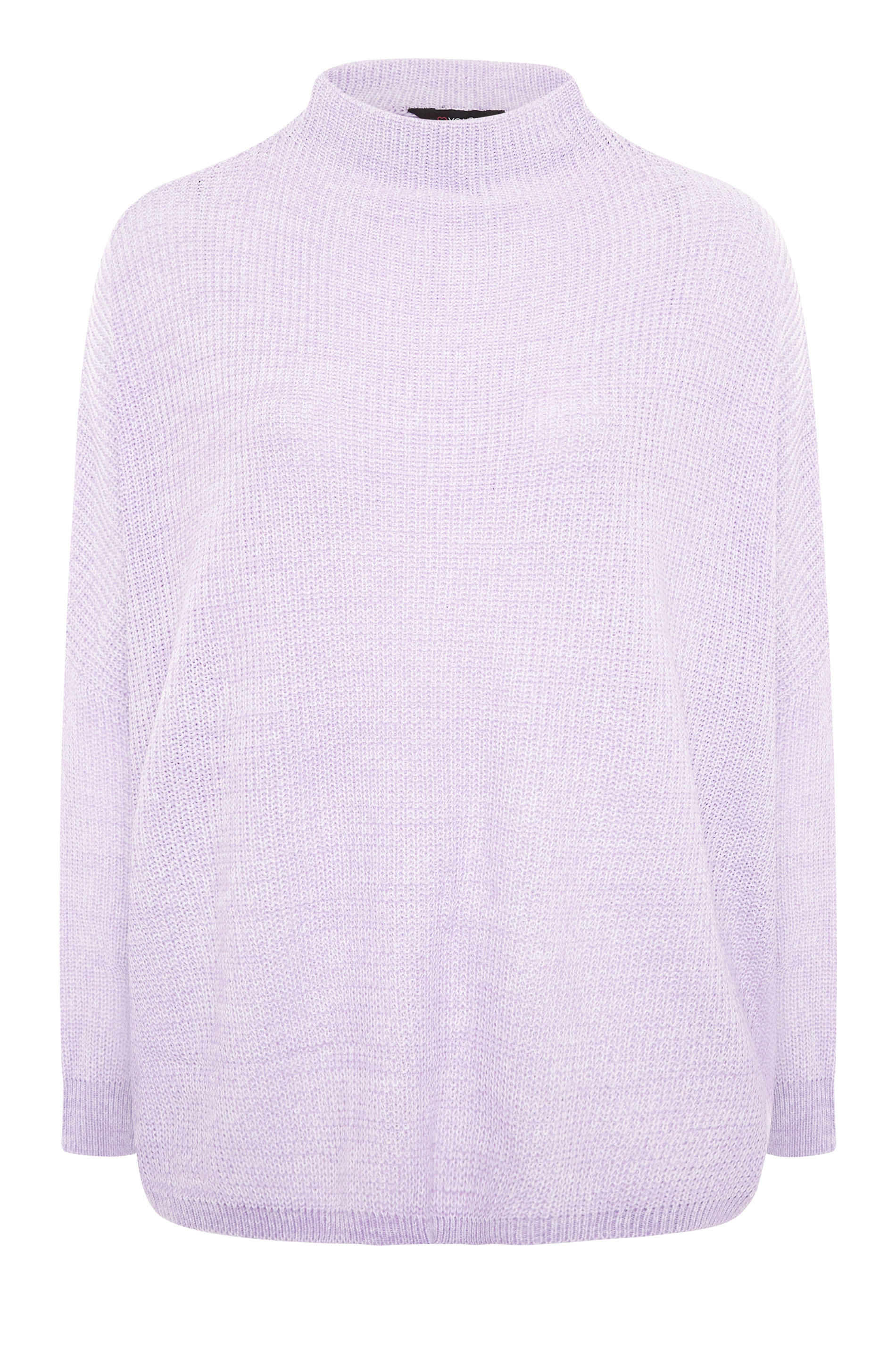 Plus Size Lilac Oversized Knitted Jumper | Yours Clothing