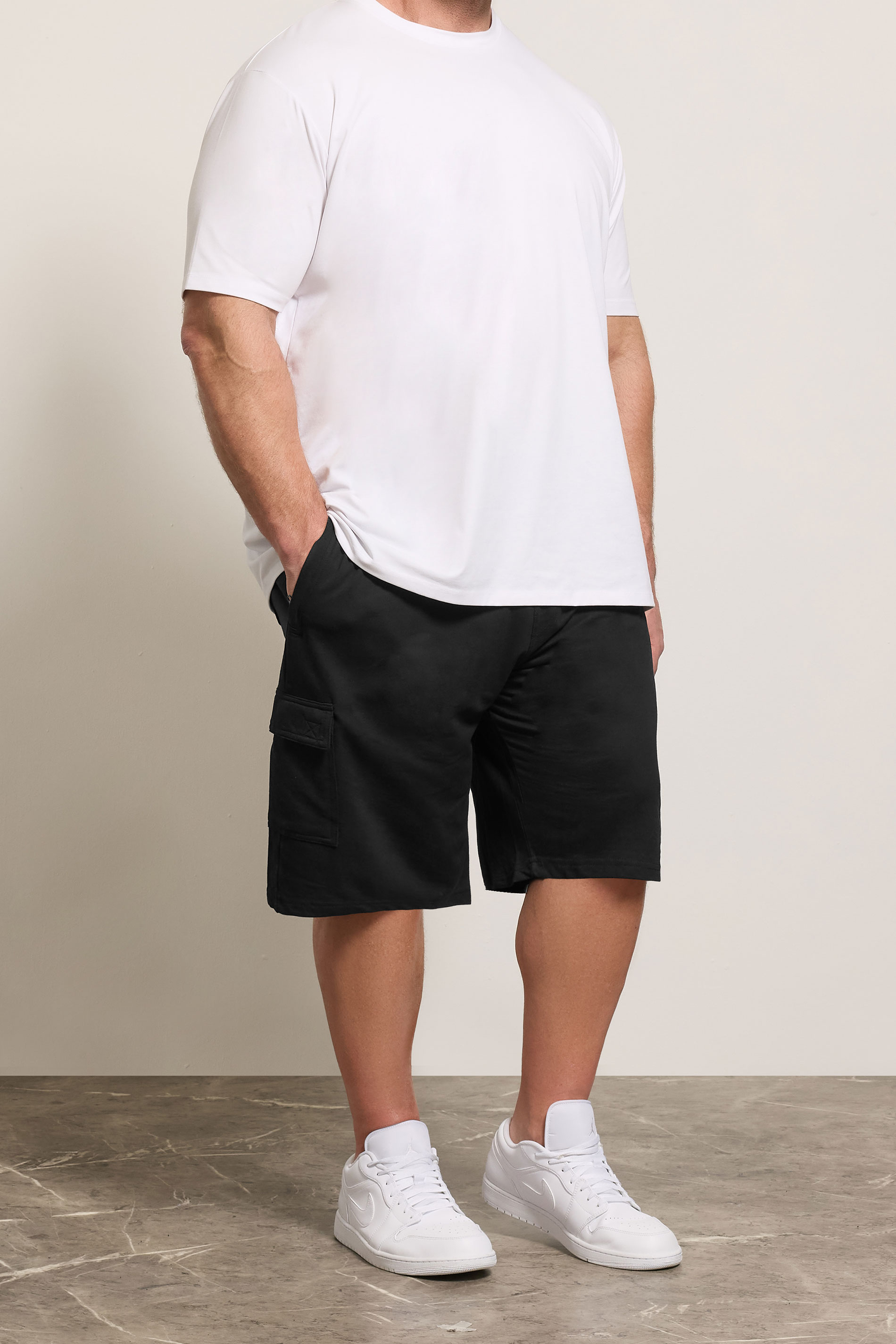 KAM Big & Tall Black Jersey Cargo Shorts | BadRhino 3