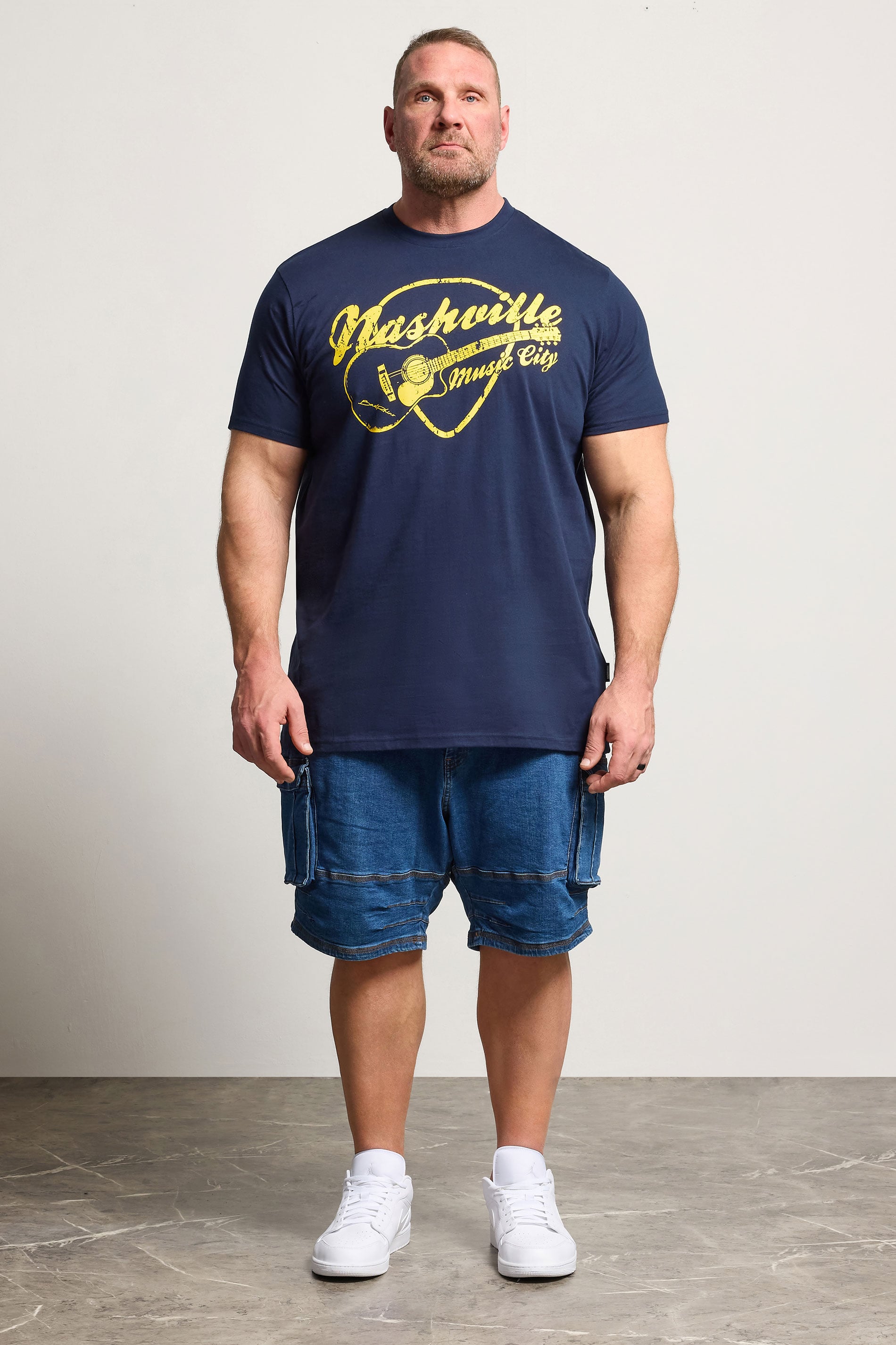 BadRhino Big & Tall Navy Blue Extra Long Nashville Graphic T-Shirt | BadRhino 3