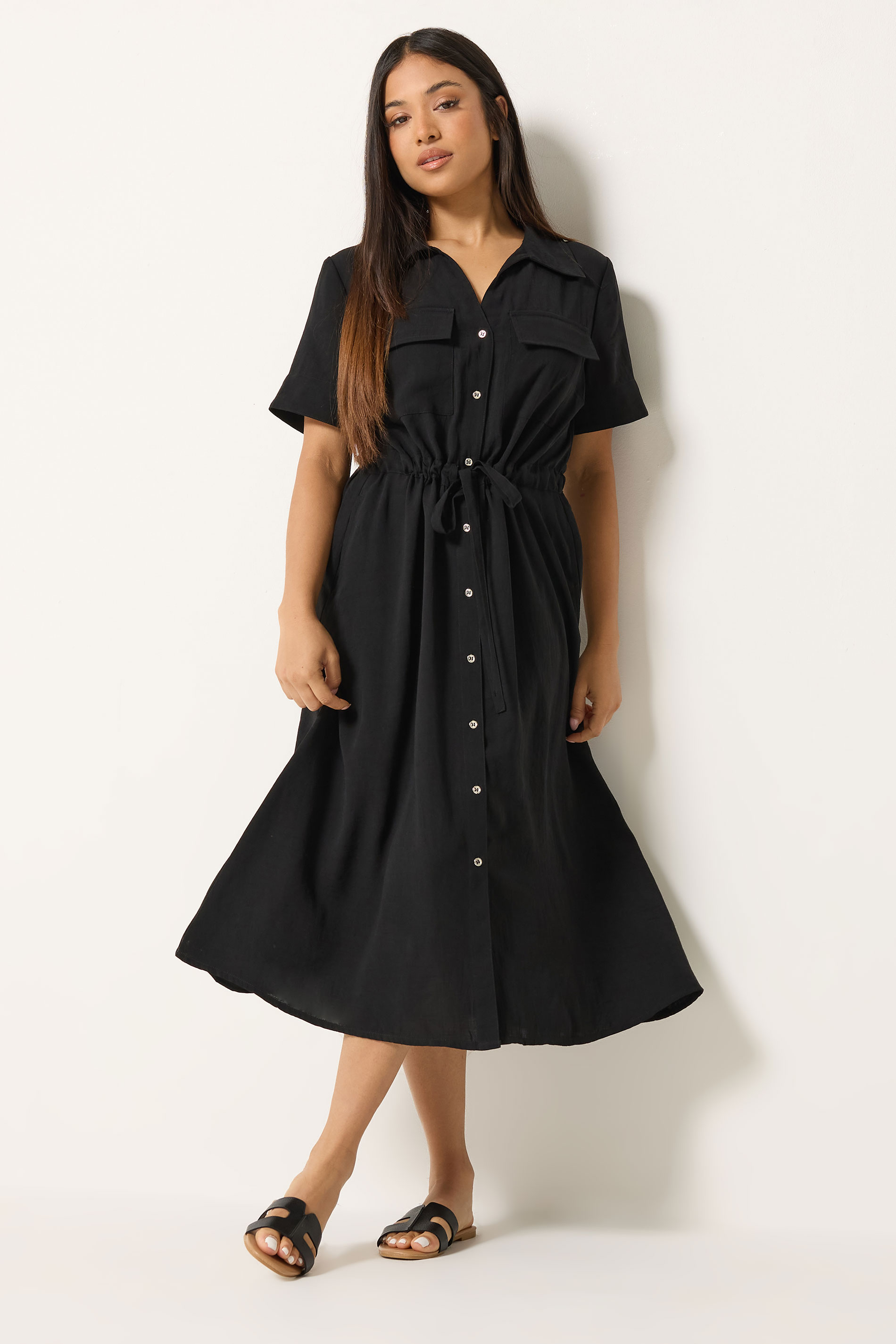 M&Co Petite Black Utility Shirt Dress | M&Co 3