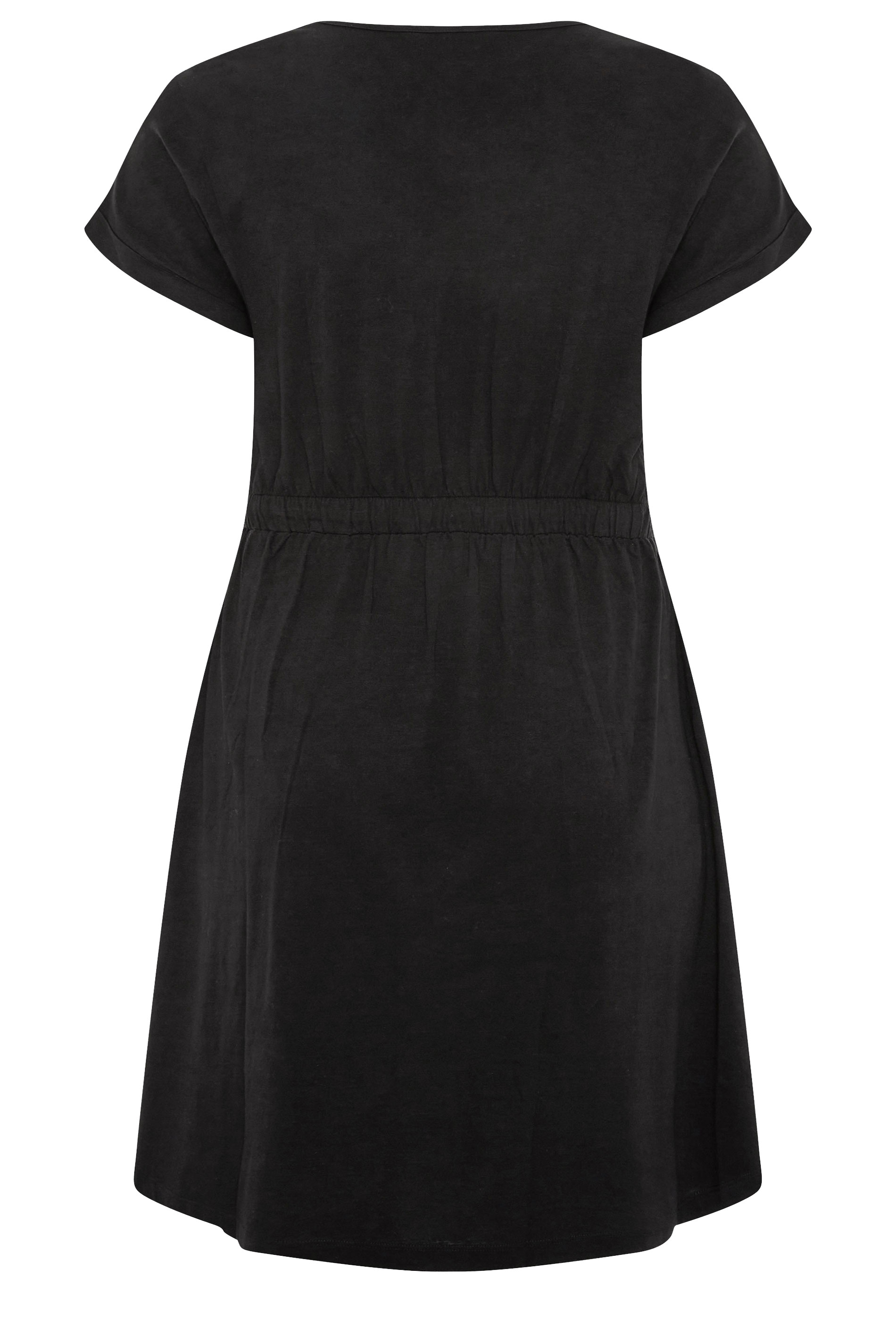 Plus Size Black Cotton T-Shirt Dress | Yours Clothing