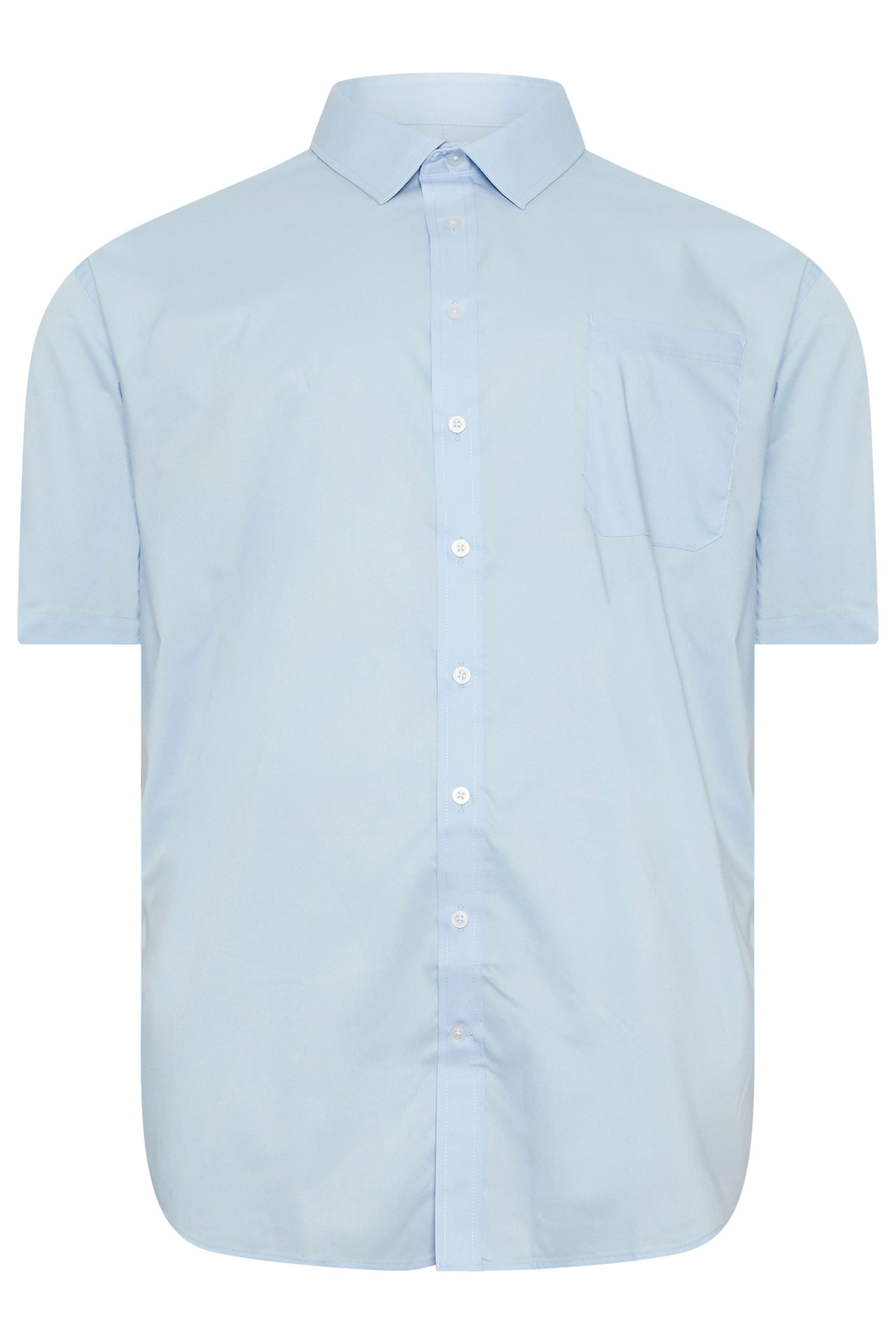 D555 Big & Tall Sky Blue Short Sleeve Non Iron Stretch Shirt | BadRhino 2