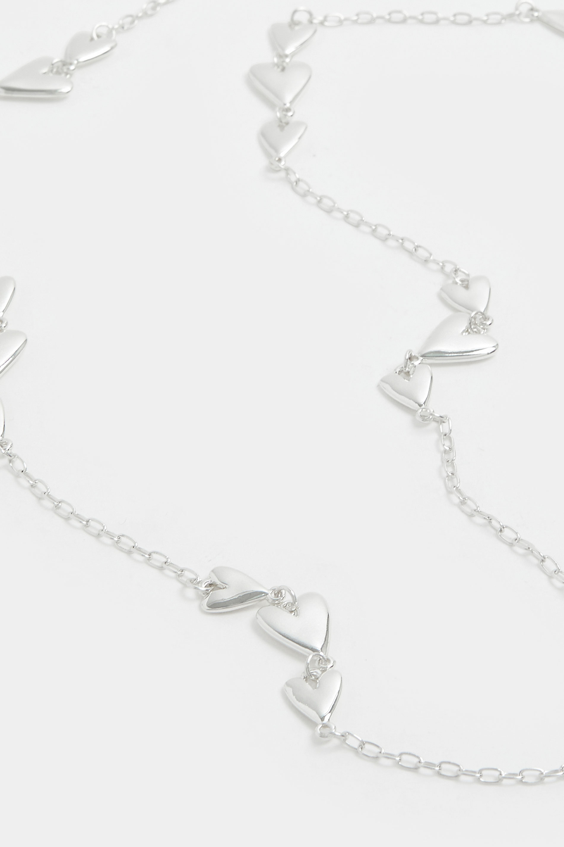 Silver Tone Long  Triple Heart Necklace | Yours Clothing 2
