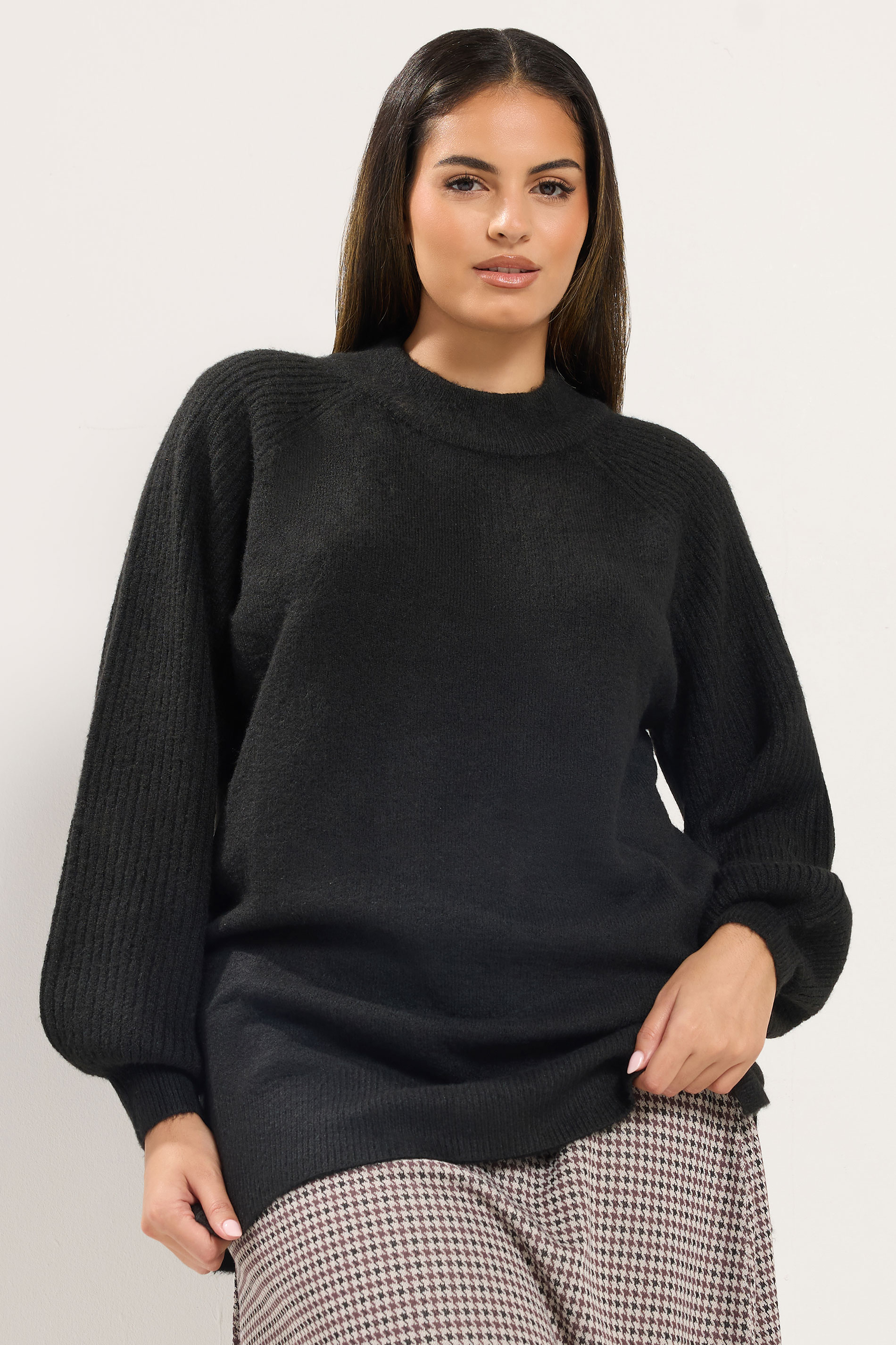 Yours Plus Size Black Turtle Neck Knitted Jumper Size 42-44