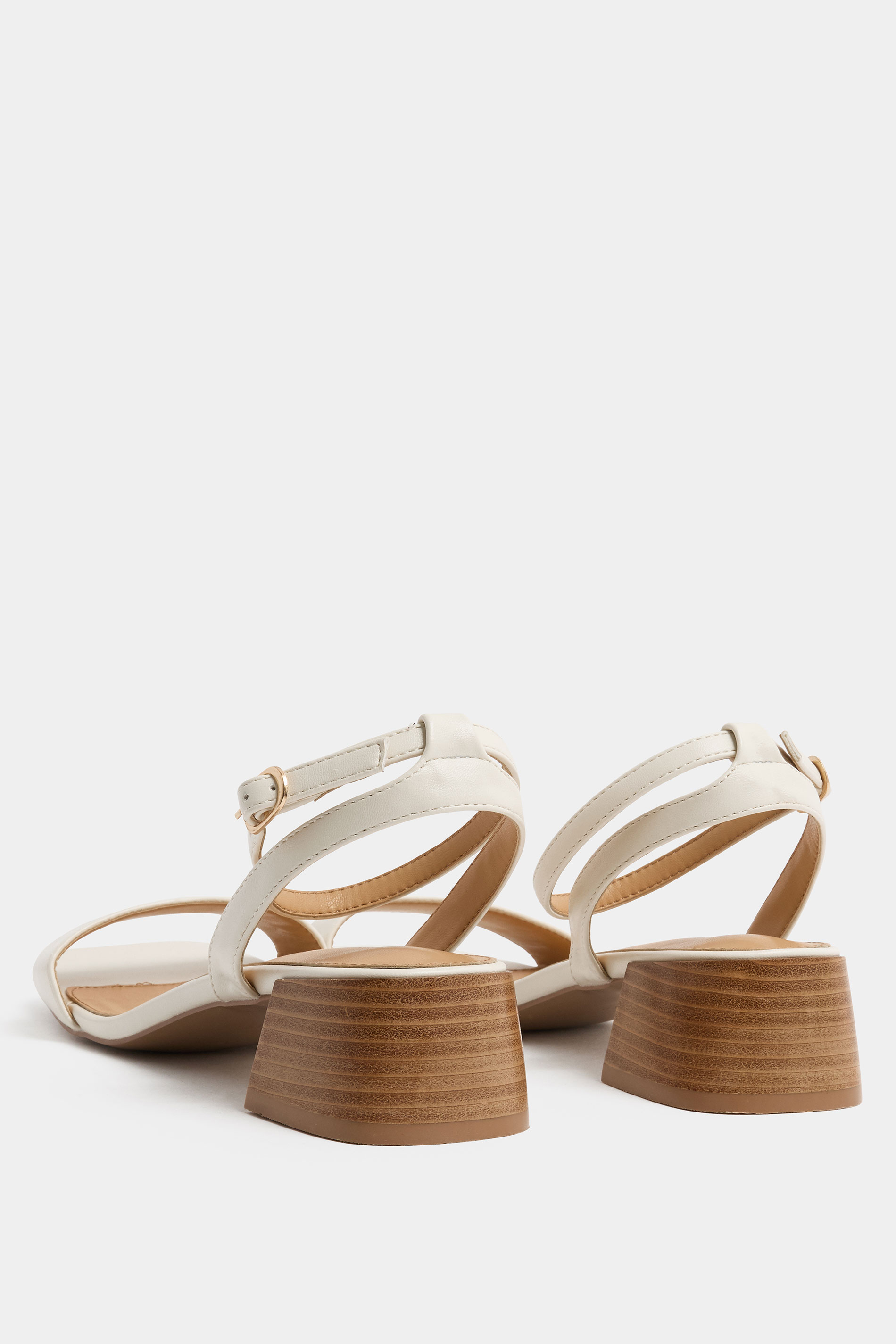LTS Ivory White Strap Block Heel In Standard Fit | Long Tall Sally 5