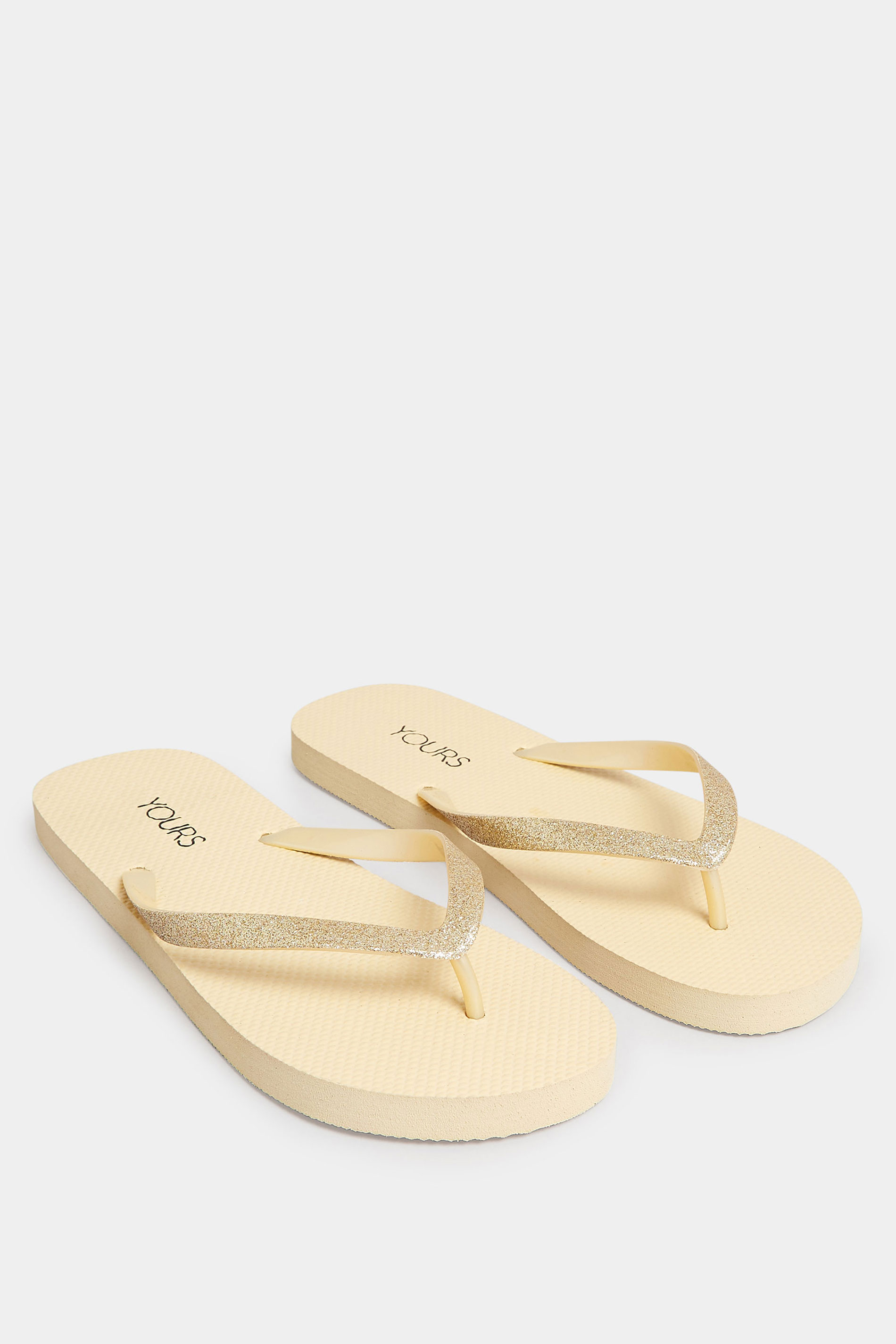 Gold Toe Thong Flip Flops In Extra Wide EEE Fit | Yours Clothing 2