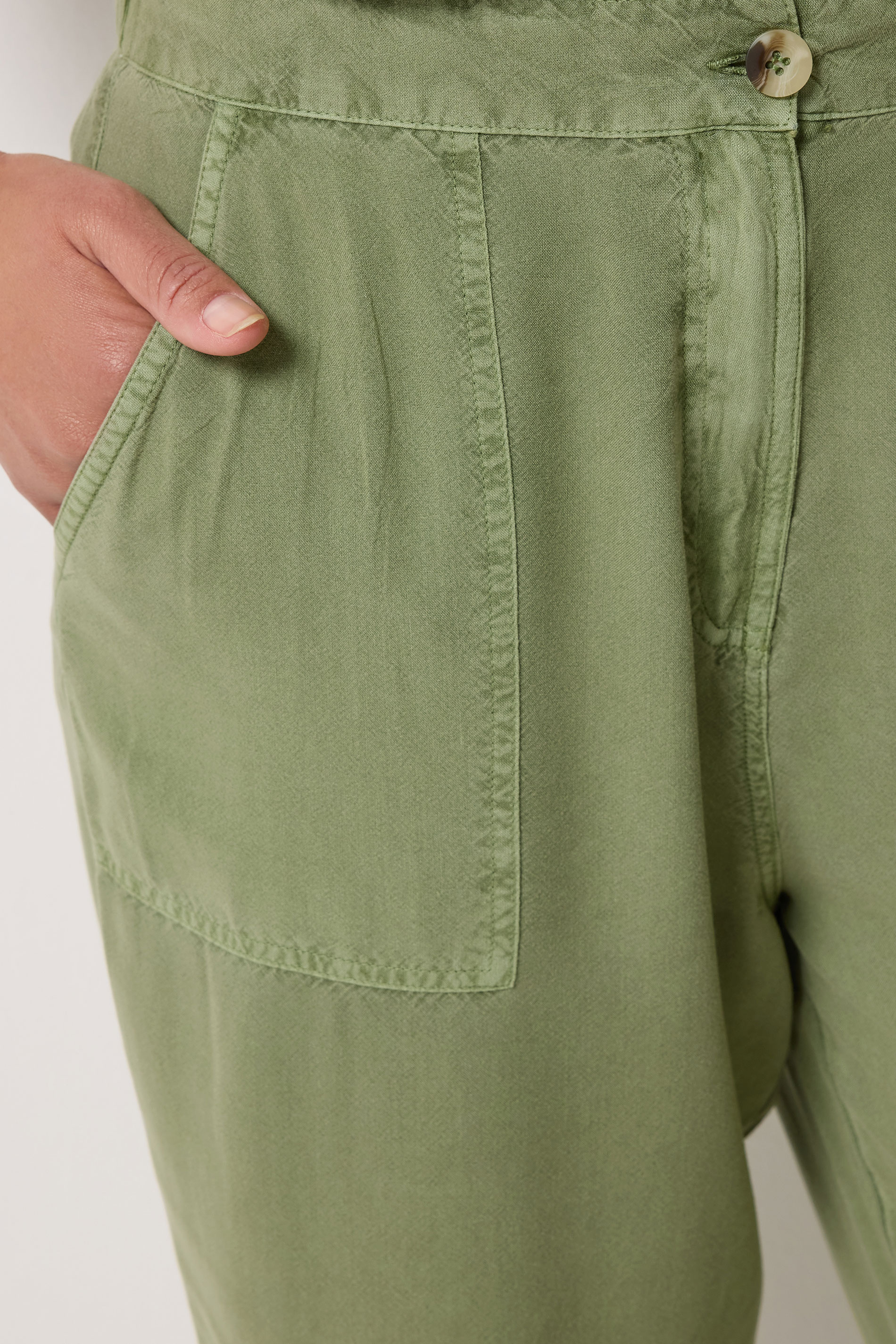 M&Co Green Cropped Carpenter Trousers | M&Co 4