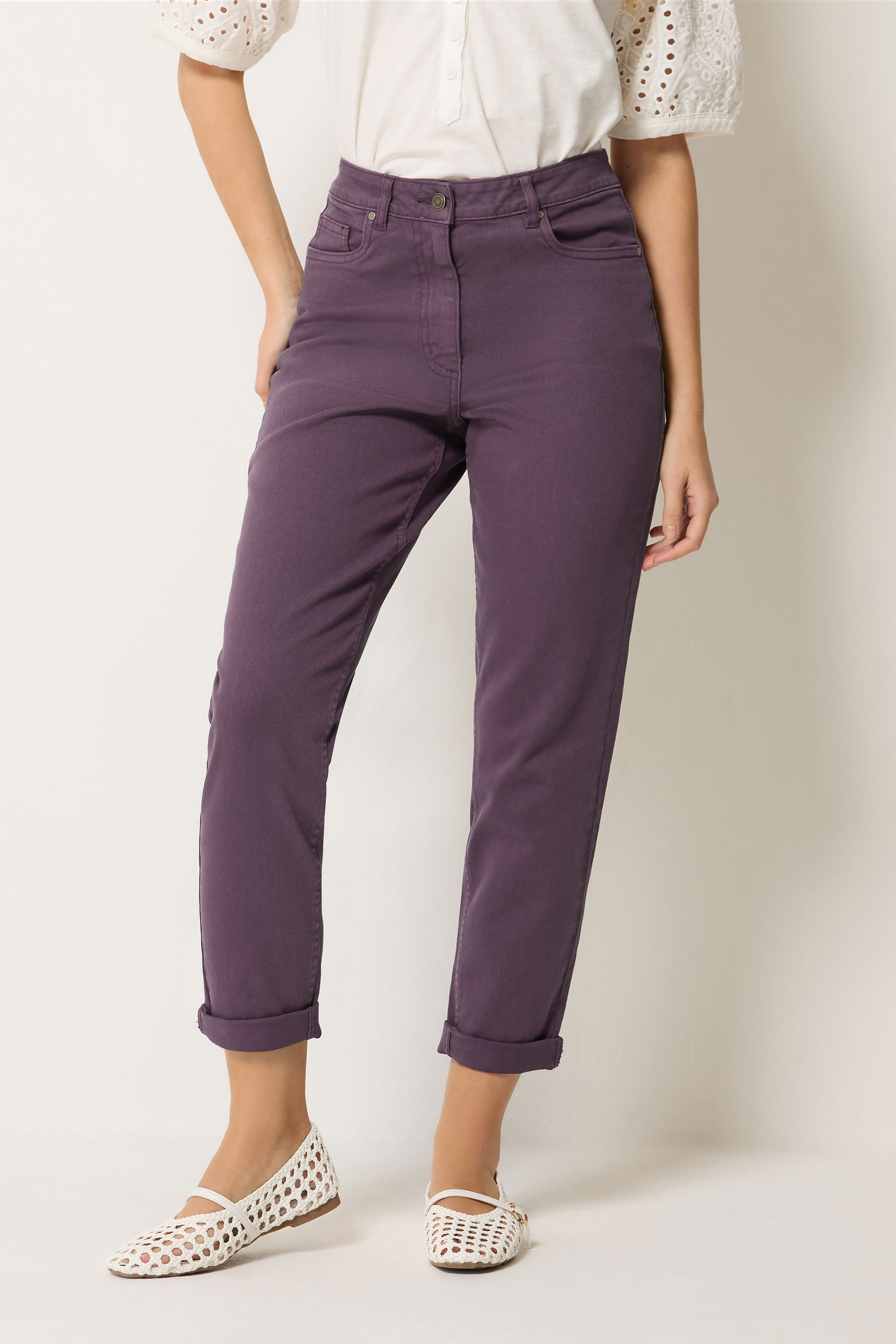 M&Co Berry Purple Mom Jeans | M&Co 1