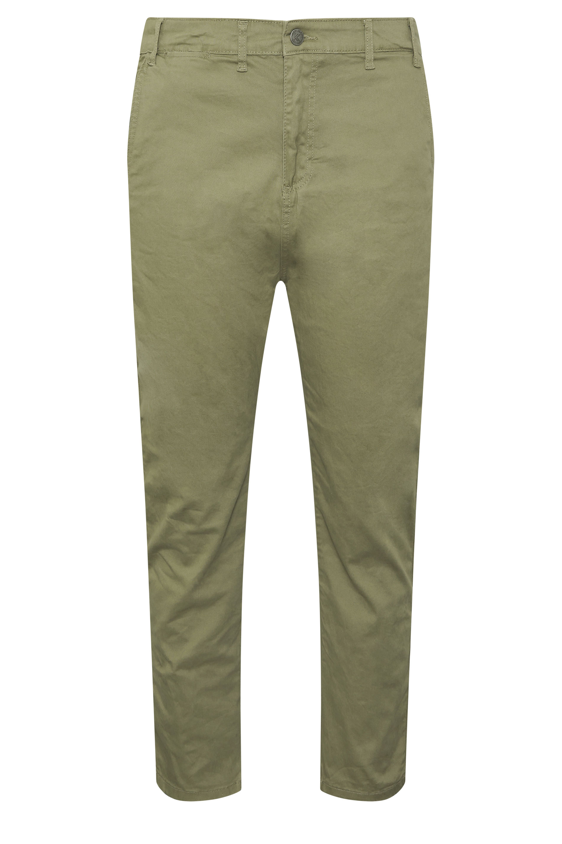 KAM Big & Tall Neutral Green Chino Trousers | BadRhino 2