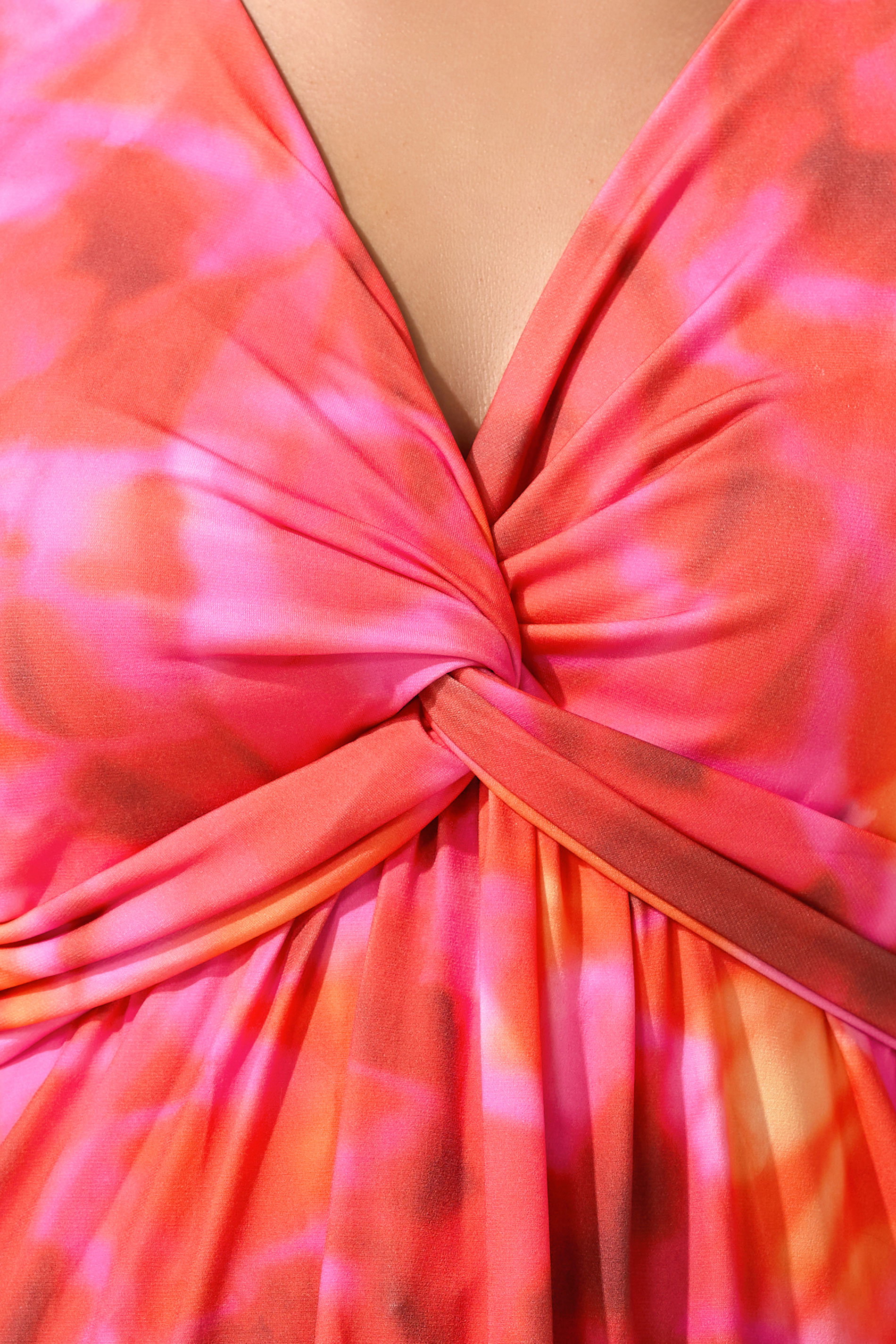 YOURS LONDON Plus Size Pink Abstract Sleeveless Knot Front Top | Yours Clothing 4