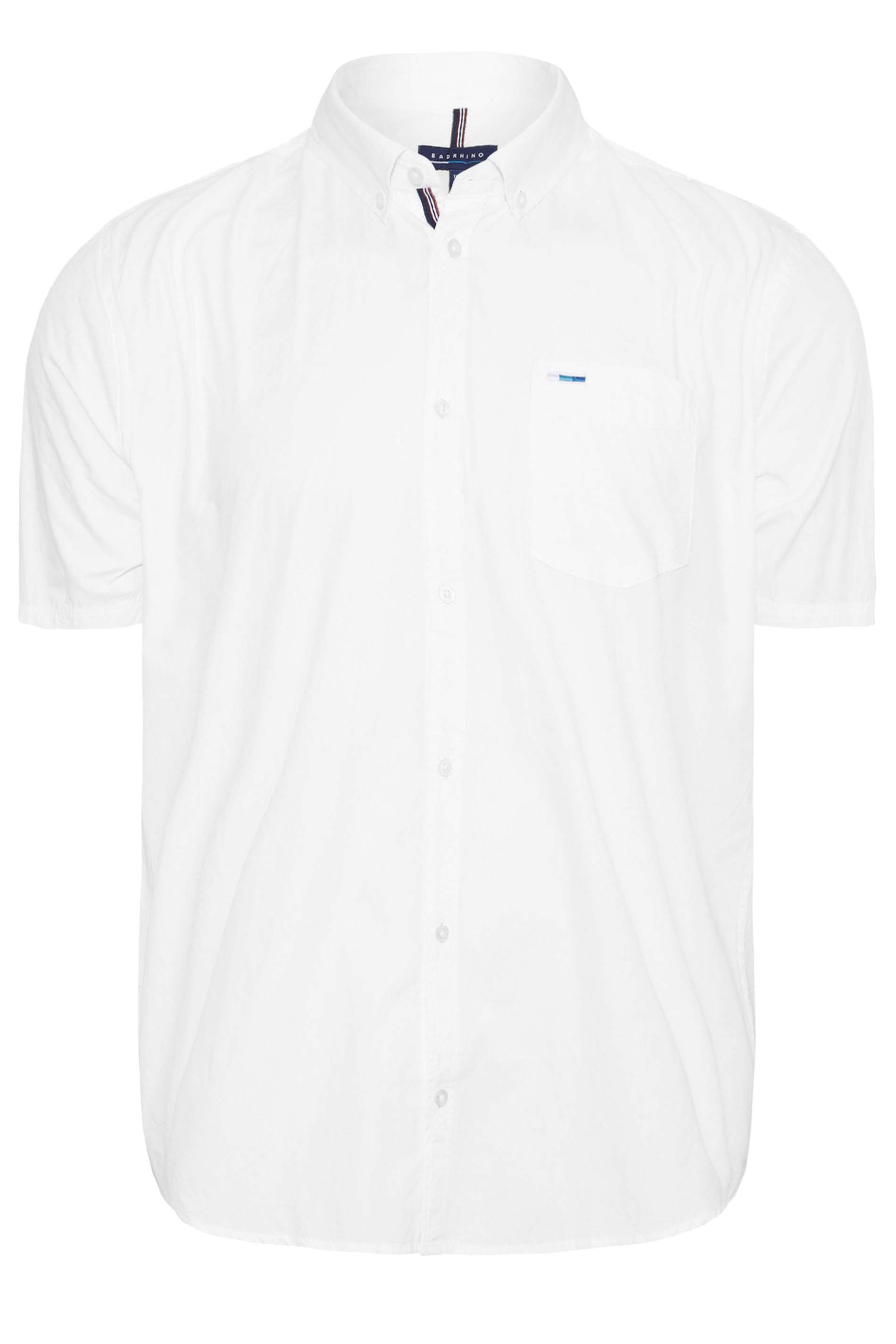 BadRhino White Cotton Poplin Short Sleeve Shirt | BadRhino 3