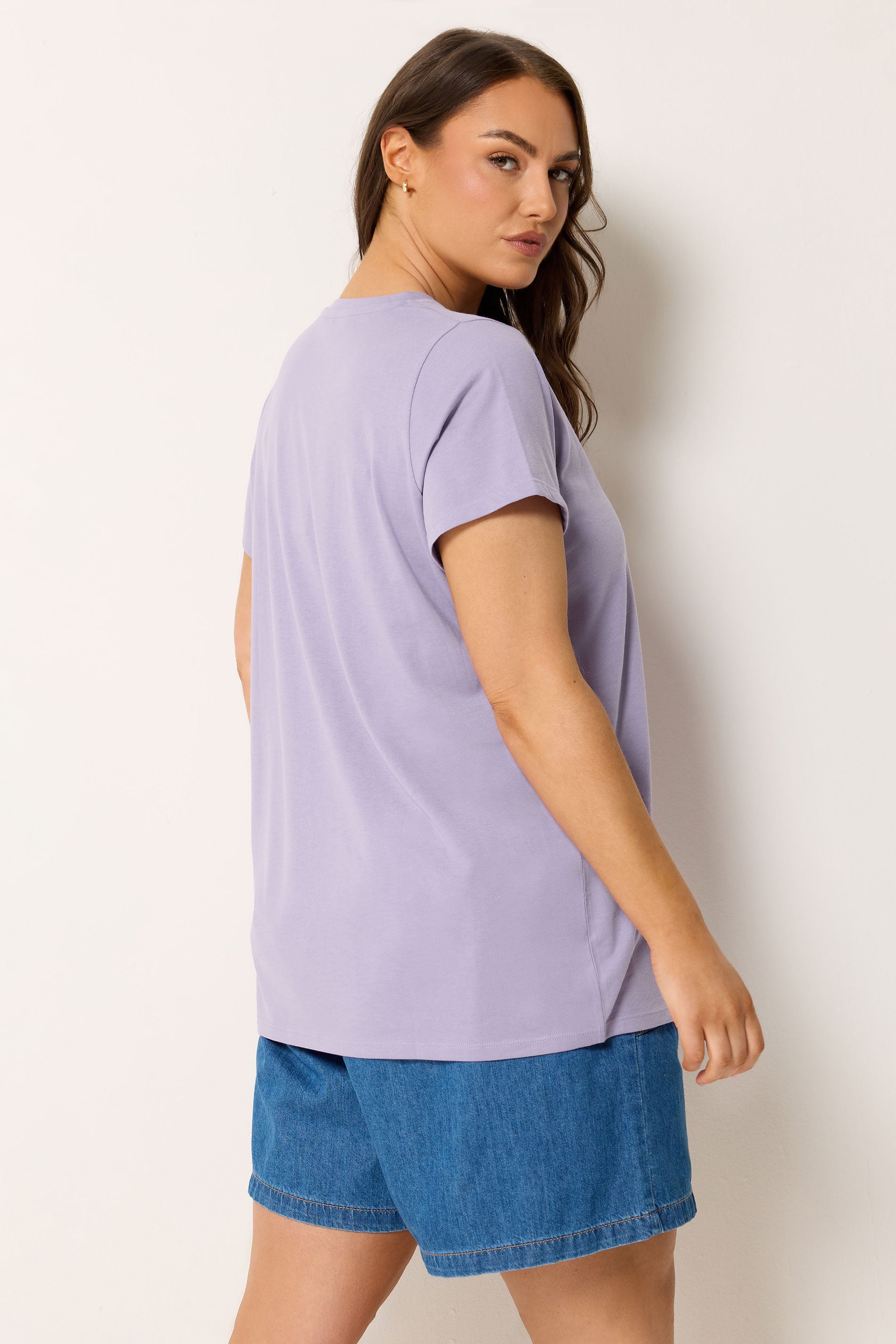 YOURS Plus Size Purple Short Sleeve Core T-Shirt | Yours Clothing 2