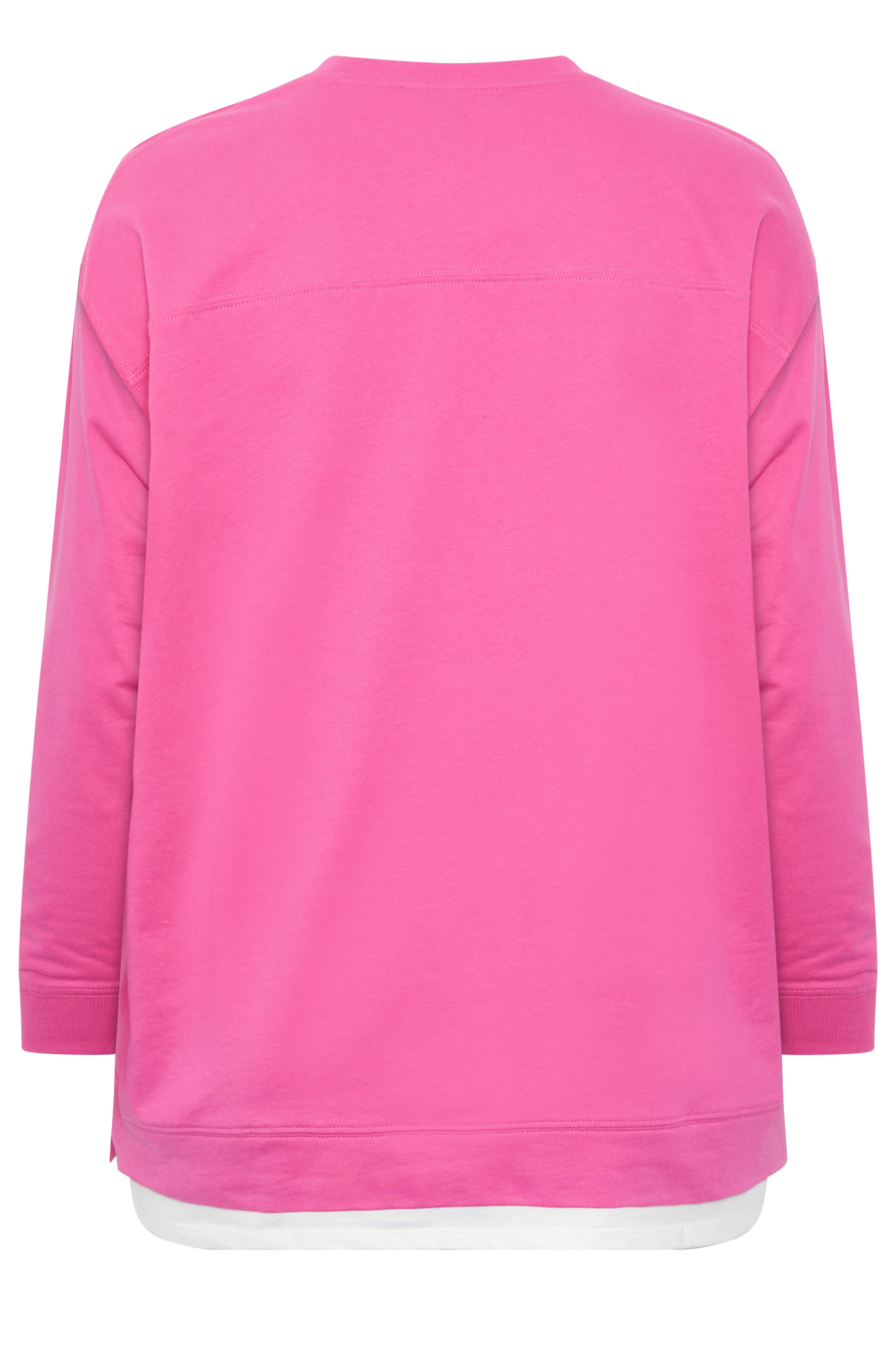 YOURS Plus Size Pink Crew-Neck Jumper | Yours Clothing 6