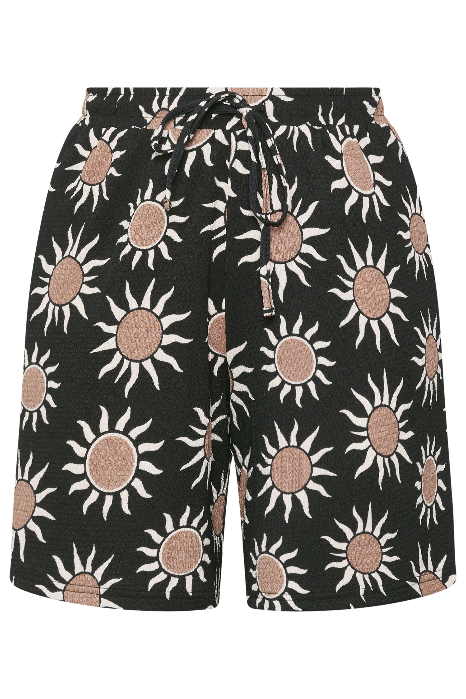 YOURS Plus Size Black Sun Print Shorts | Yours Clothing 5