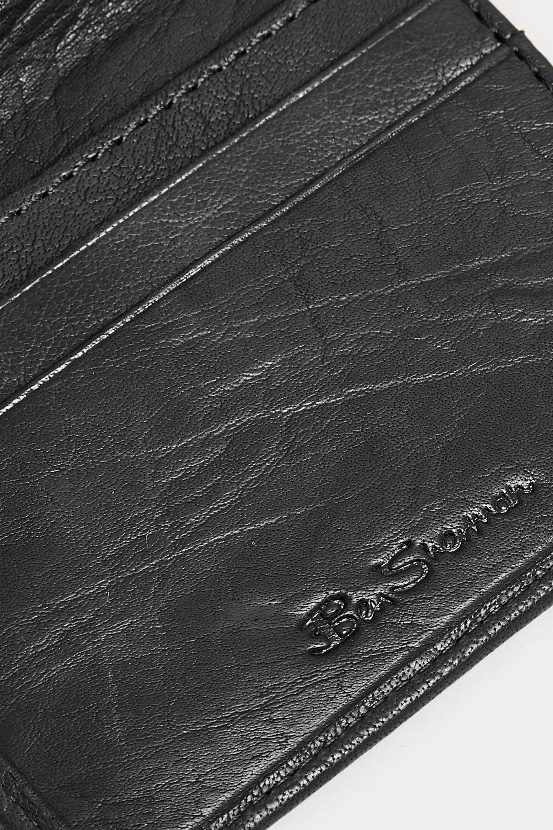 BEN SHERMAN Black Leather 'Webbe' Slimfold Wallet | BadRhino 3
