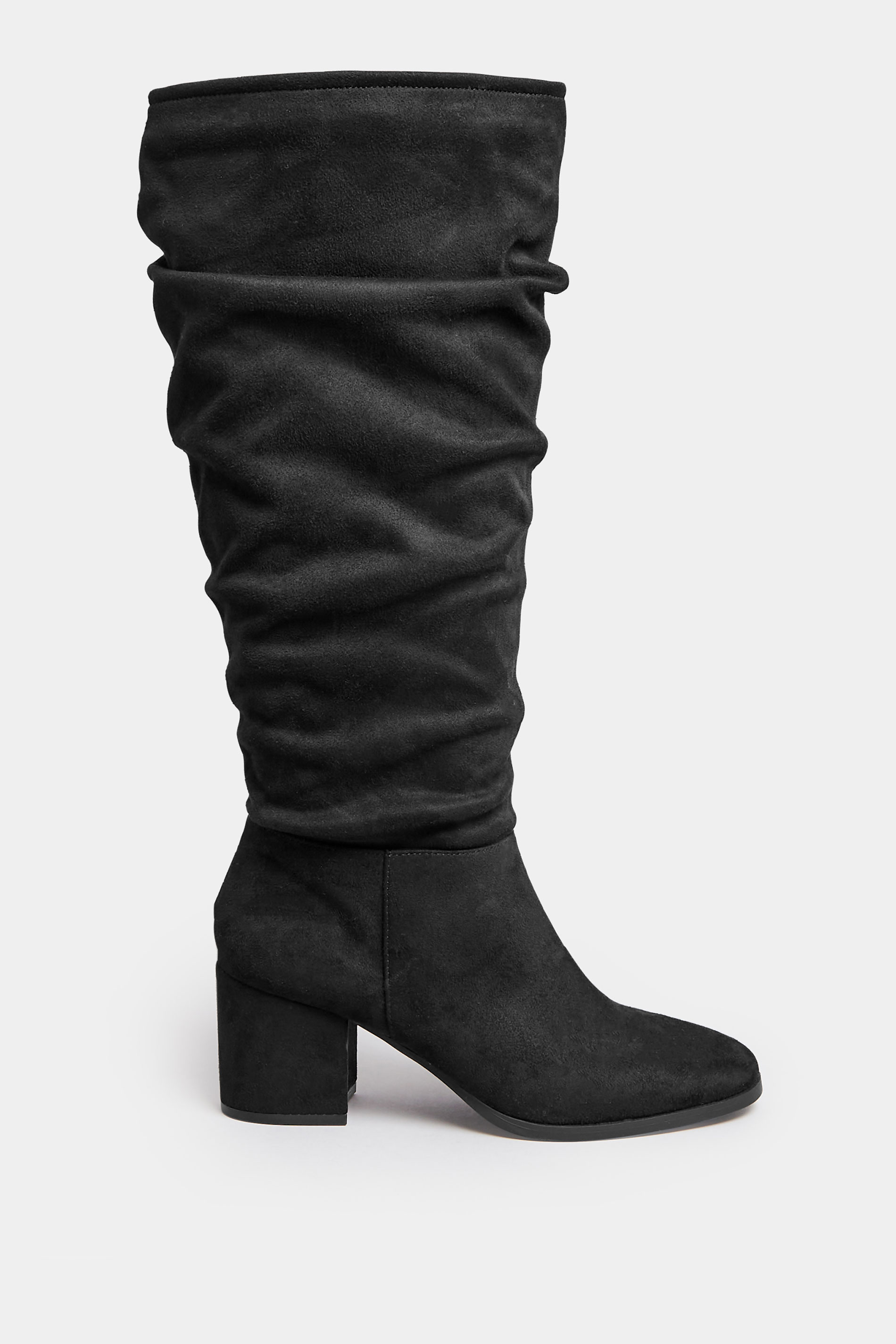 LIMITED COLLECTION Curve Black Slouch Knee High Boots In Extra Wide EEE Fit | Yours Clothing  3