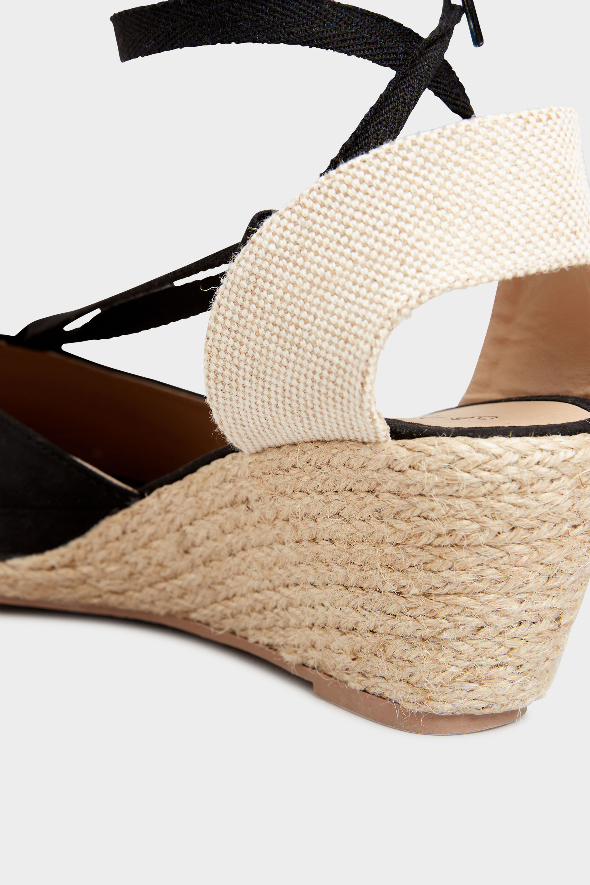 Black Closed Toe Espadrille In Wide Fit | Yours Clothing