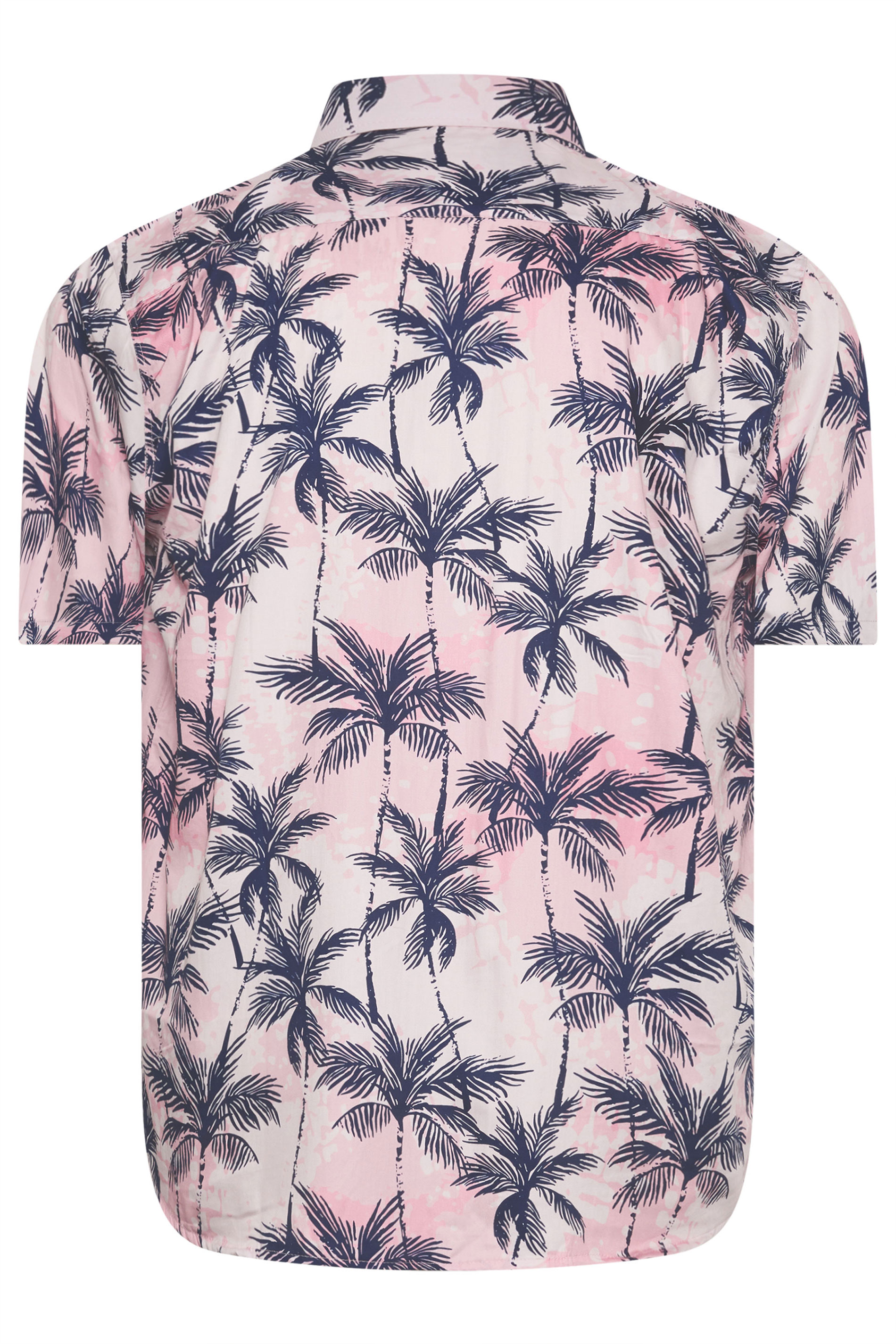 KAM Big & Tall Pink Palm Print Shirt | BadRhino 4