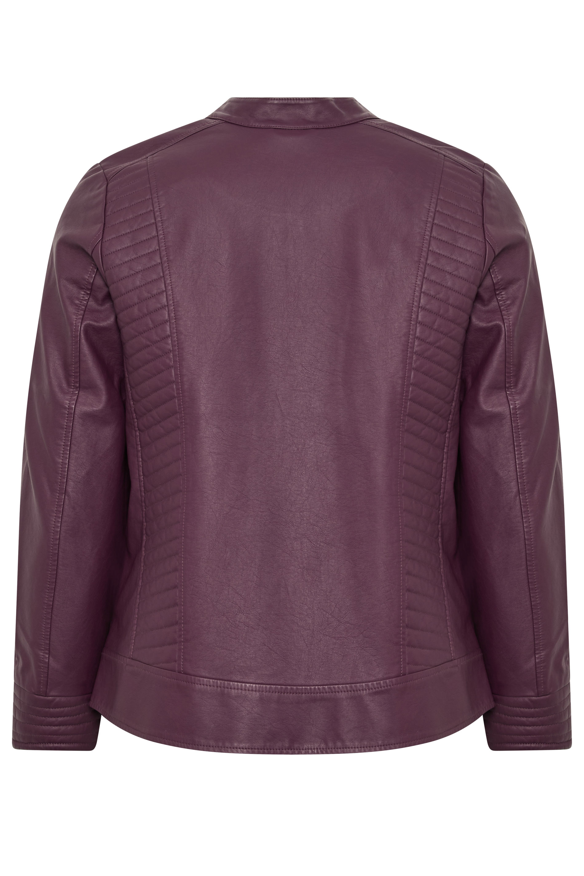 YOURS Plus Size Burgundy Red Faux Leather Jacket | Yours Clothing 7