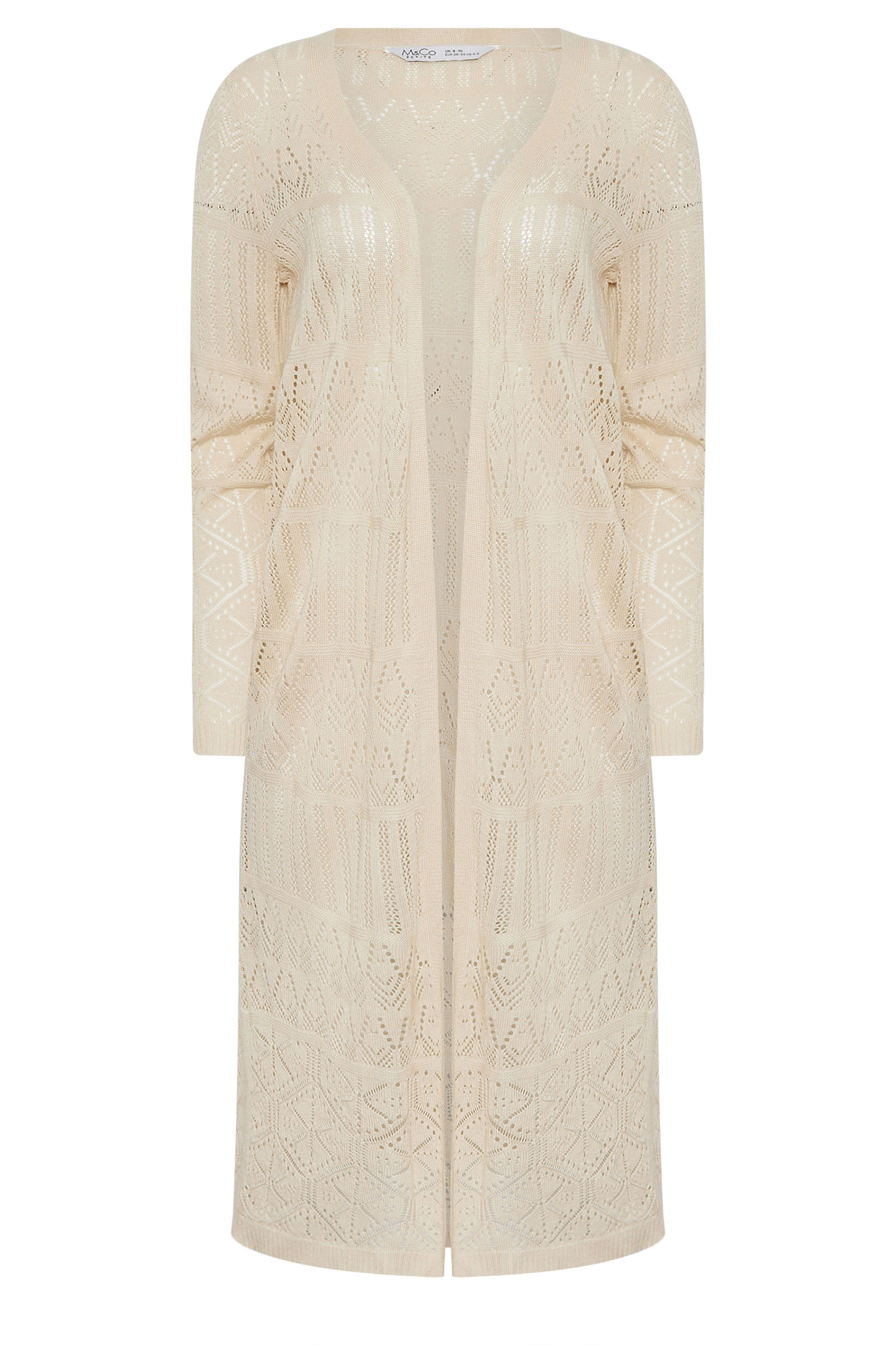 M&Co Petite Natural Brown Pointelle Longline Cardigan | M&Co 5
