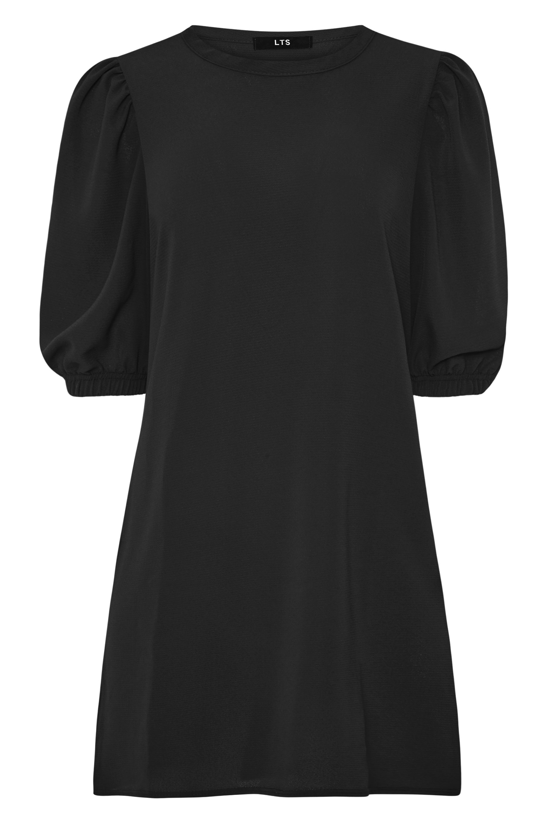 LTS Black Puff Sleeve Tunic Dress | Long Tall Sally