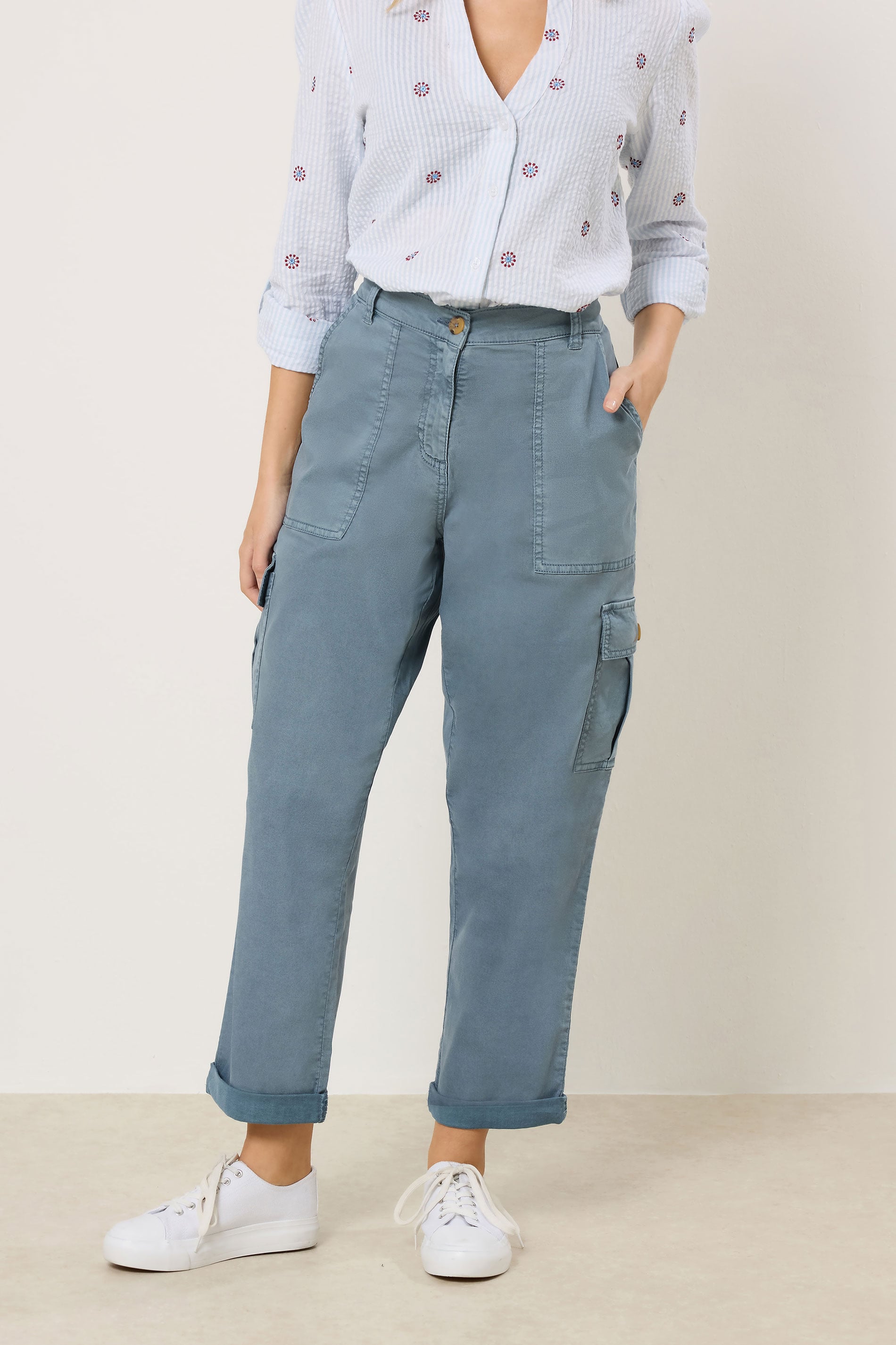 M&Co Blue Cargo Trousers | M&Co 3