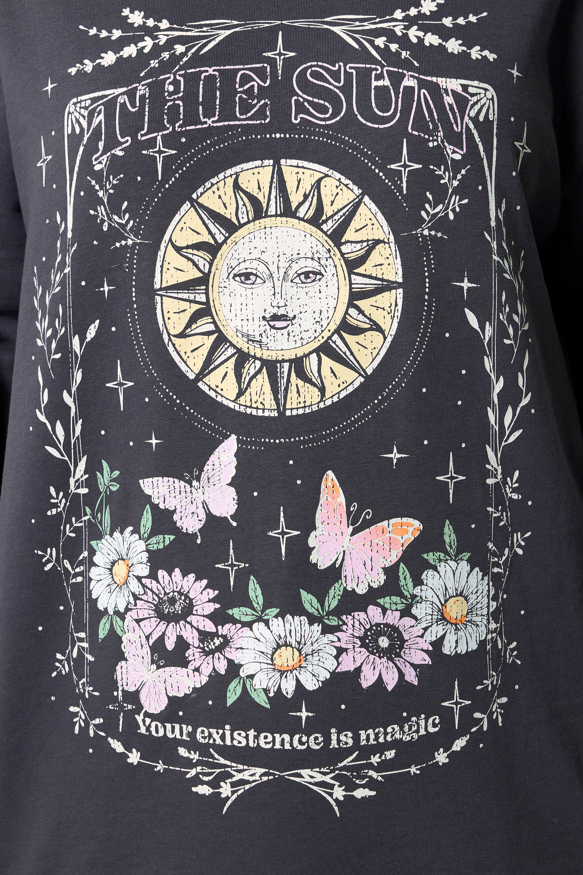 YOURS Curve Grey Celestial Graphic Print Sweatshirt | Yours Clothing  4