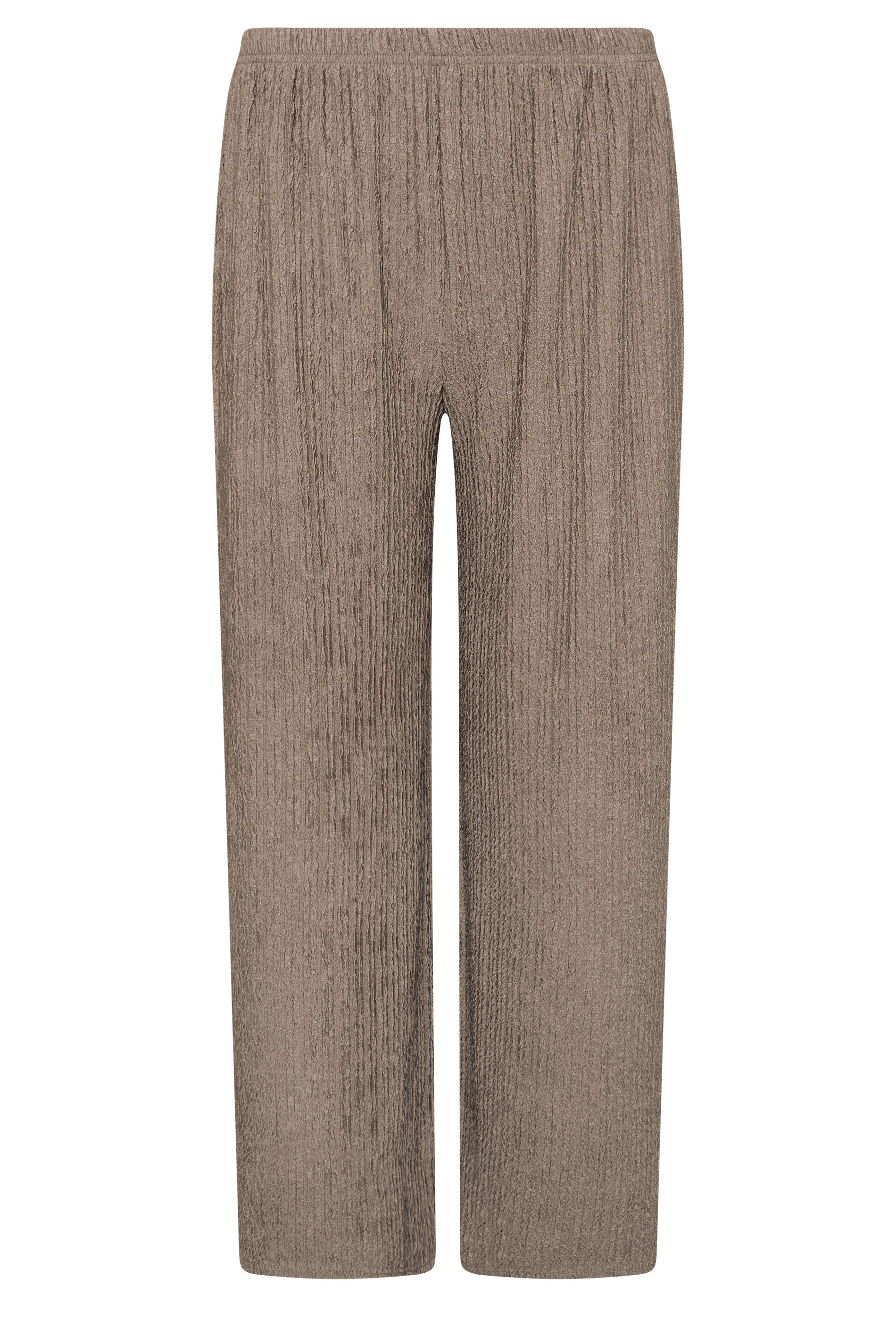 M&Co Petite Mocha Brown Crinkle Wide Leg Trousers | M&Co 6