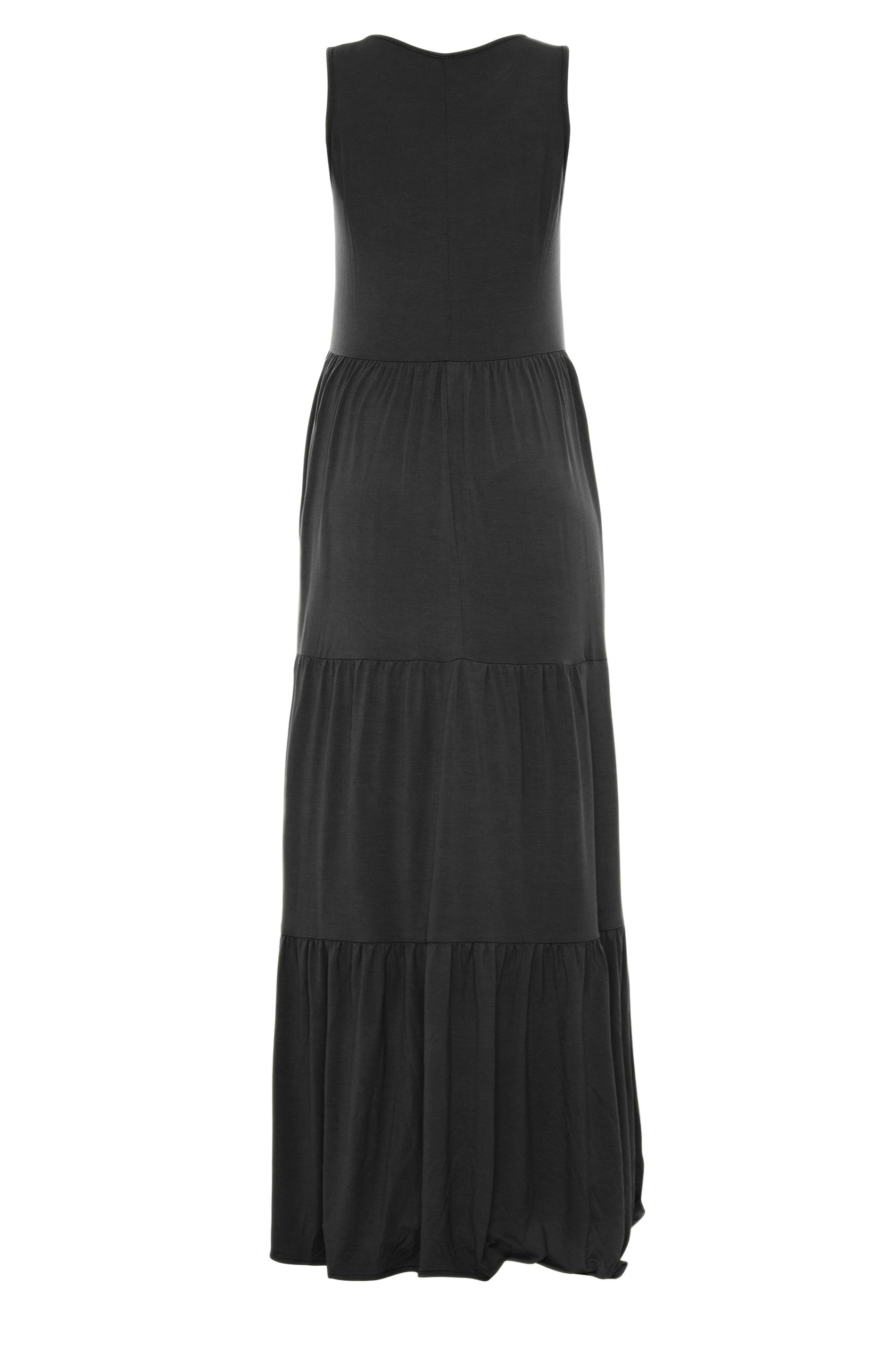 LTS Maternity Black Tiered Maxi Dress | Long Tall Sally