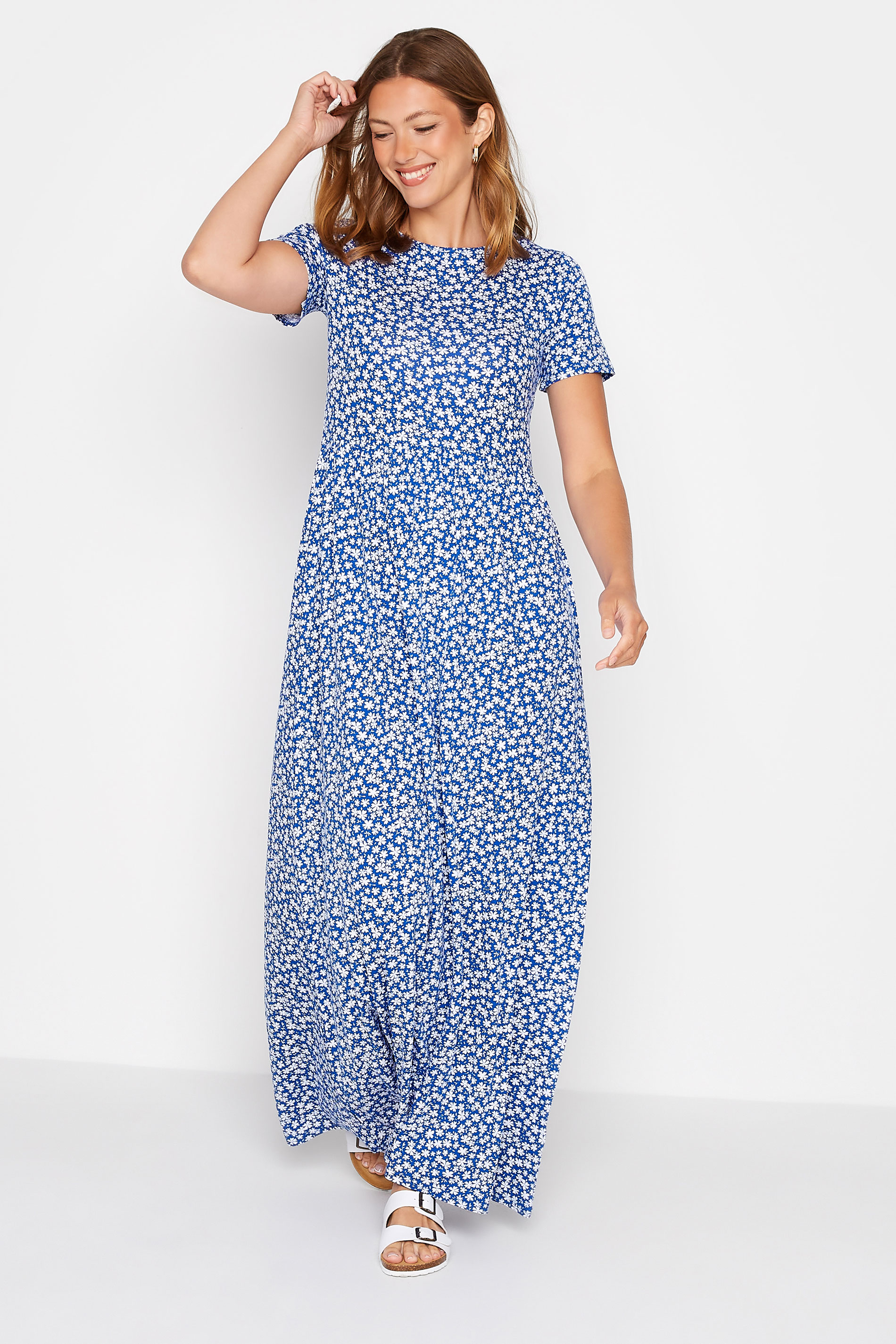 LTS Tall Women's Blue Ditsy Print Maxi Dress | Long Tall Sally  1