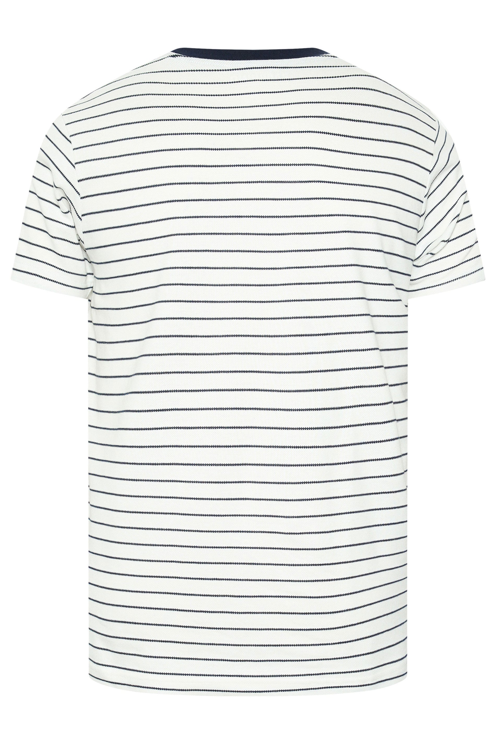 BadRhino Big & Tall Off-White Extra Long Stripe Pique T-Shirt | BadRhino 7