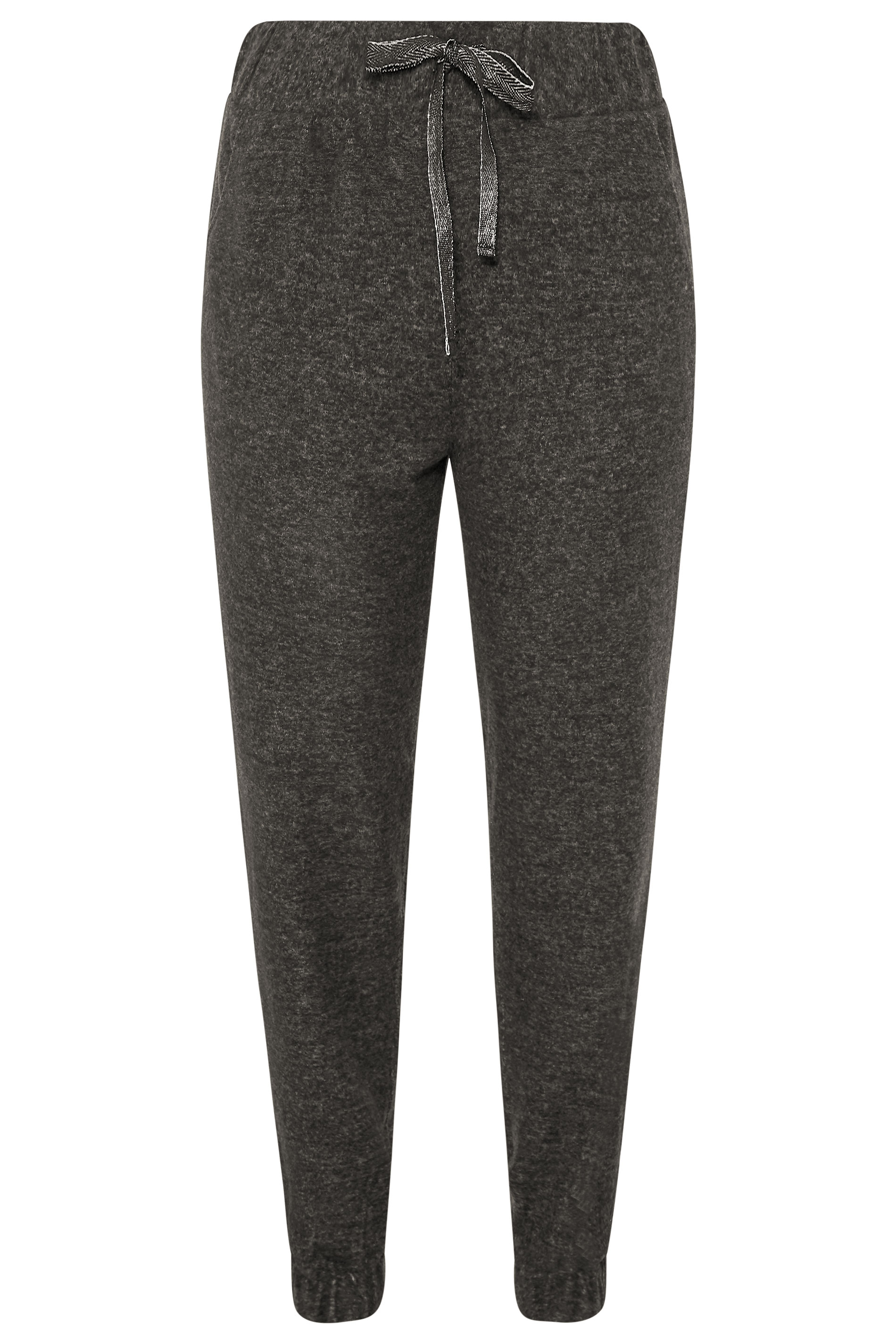 Charcoal Grey Marl Brushed Joggers | Yours Clothing