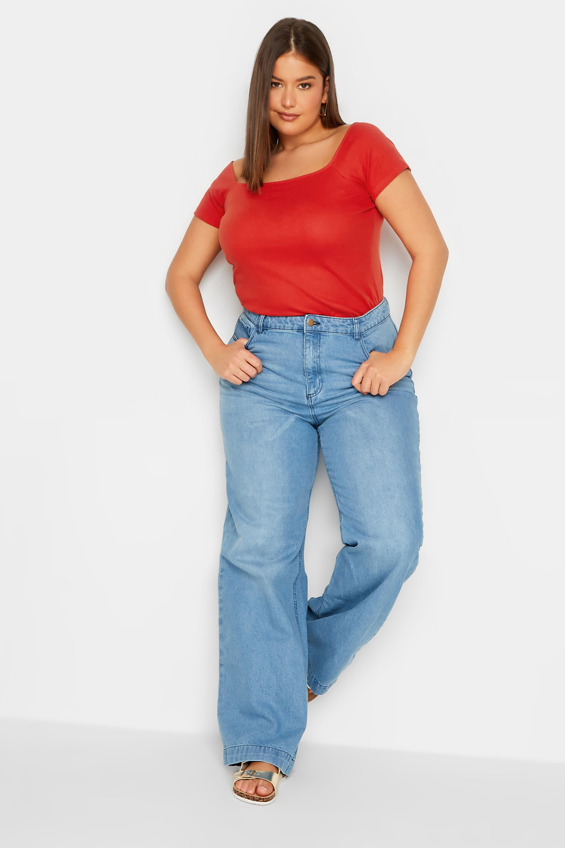 LTS Tall Women's Red Bardot Short Sleeve Top | Long Tall Sally 2